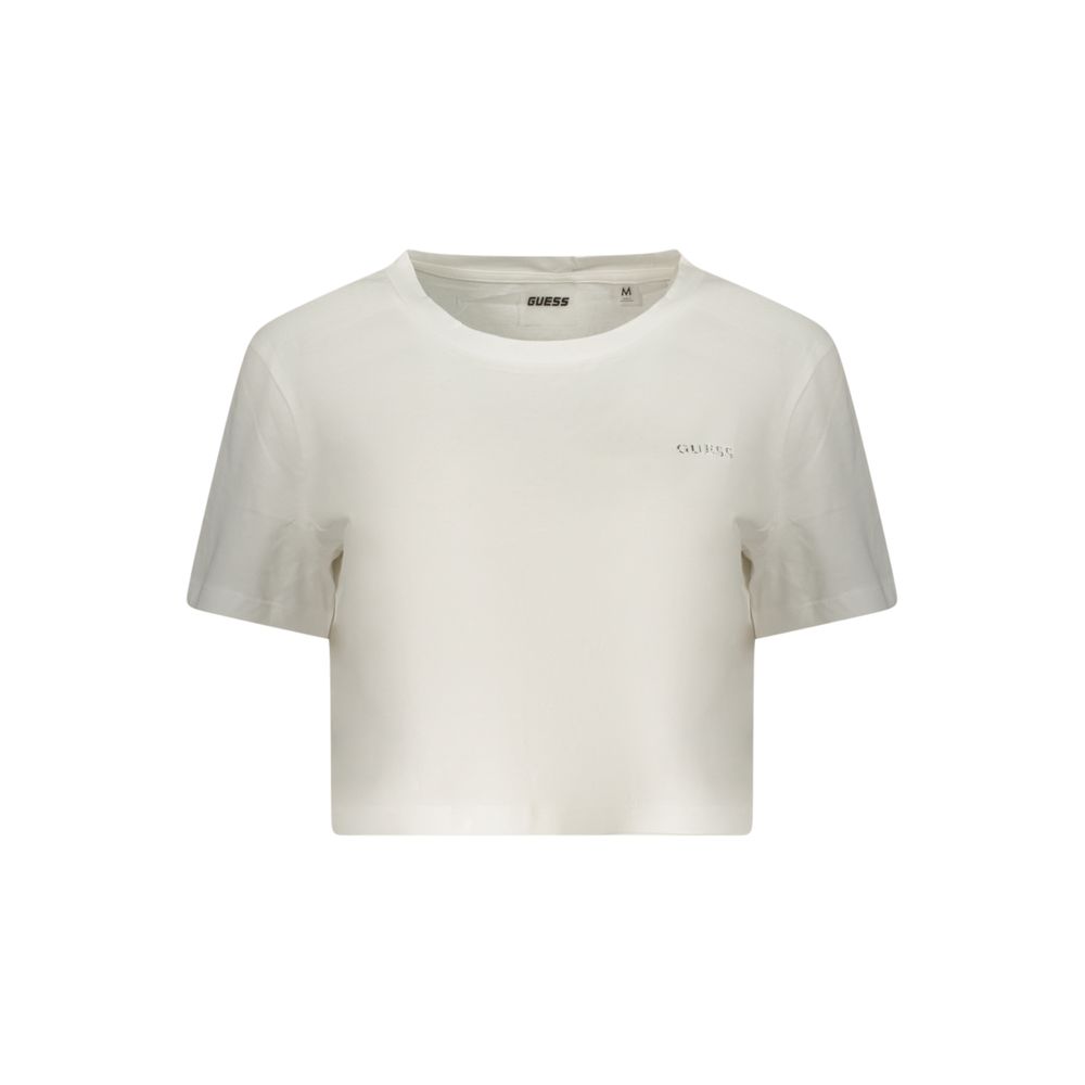 Guess Jeans White Cotton Women T-Shirt LUNESCAPE