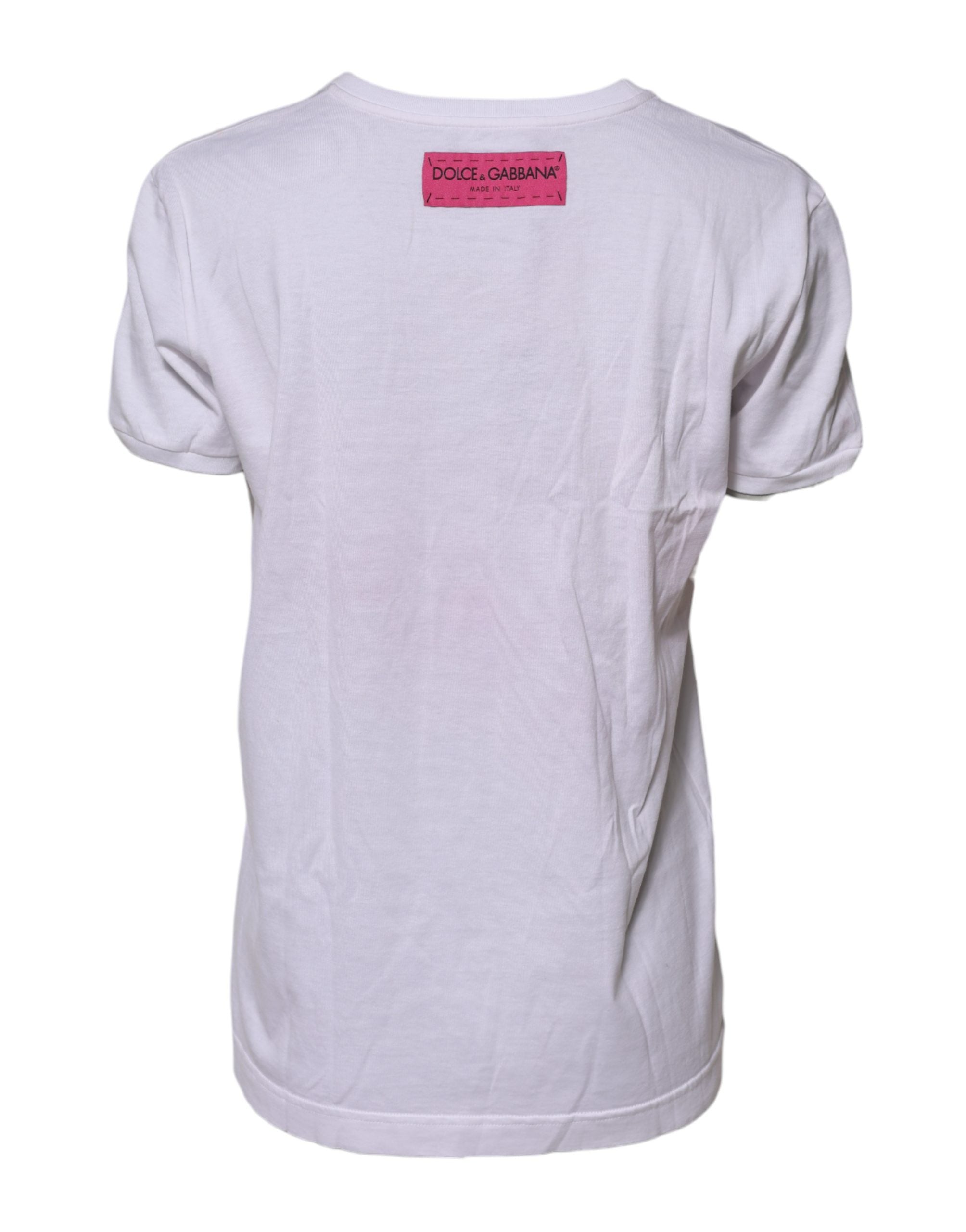 Dolce & Gabbana White D&G Is Flowers Embellished T-shirt