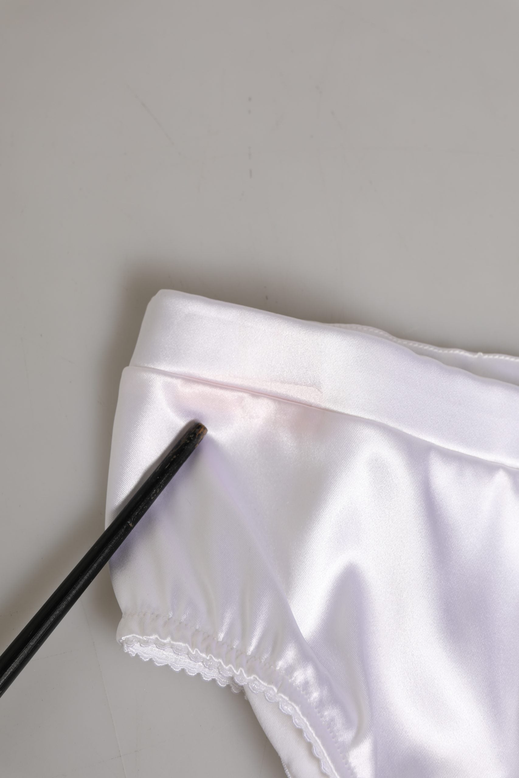 Dolce & Gabbana White Silk Satin Lingerie Panty Brief Underwear