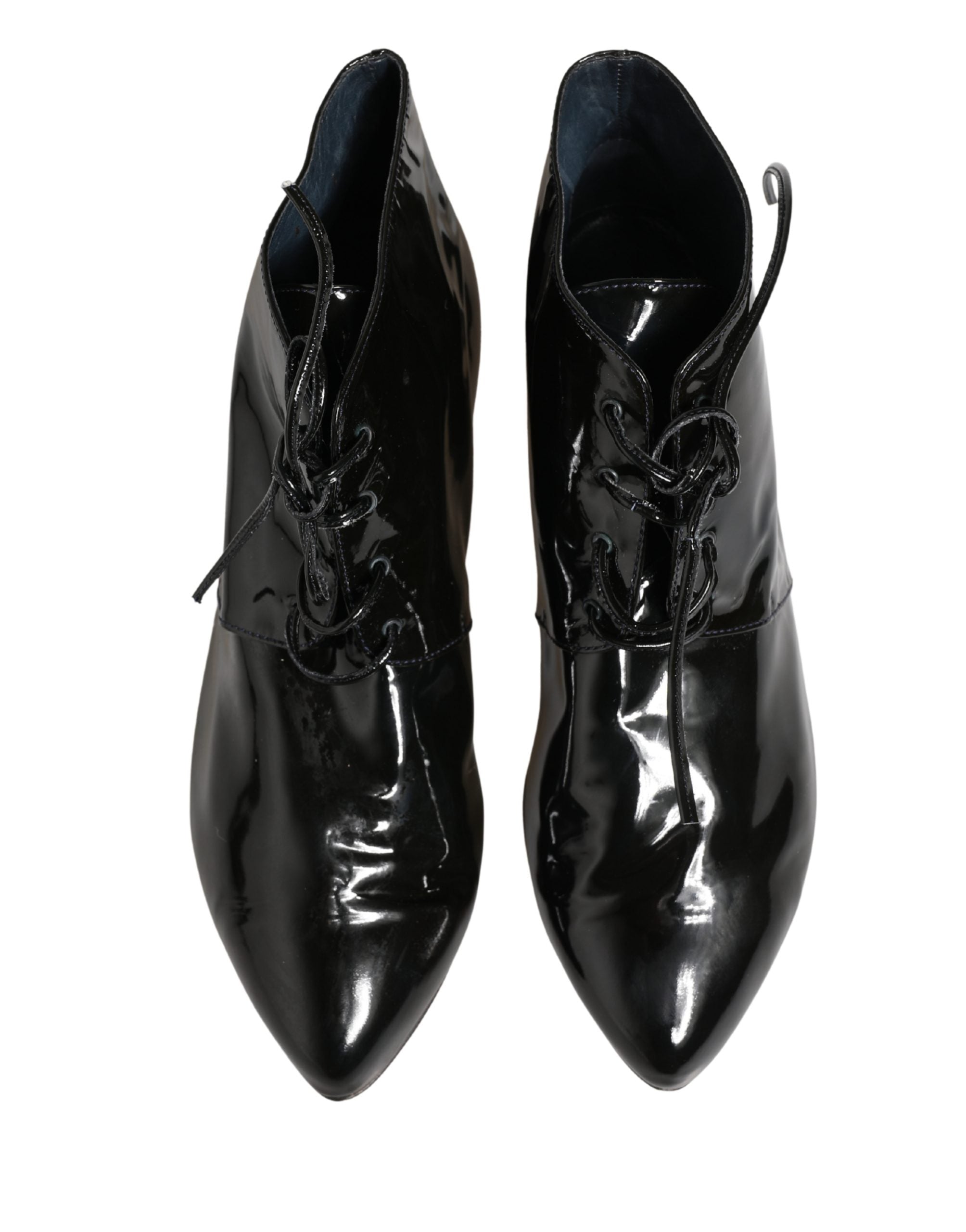 Dolce & Gabbana Black Leather AnkleBoots Shoes