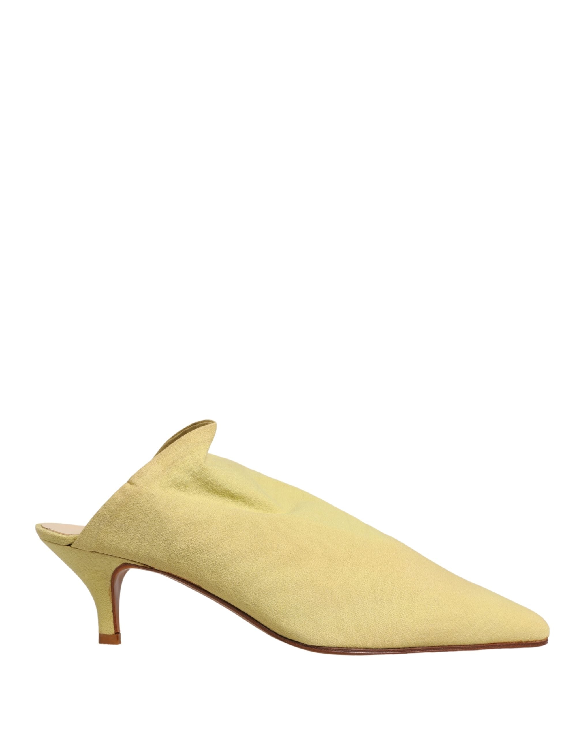 Dolce & Gabbana Yellow Suede Heel Mule Shoes
