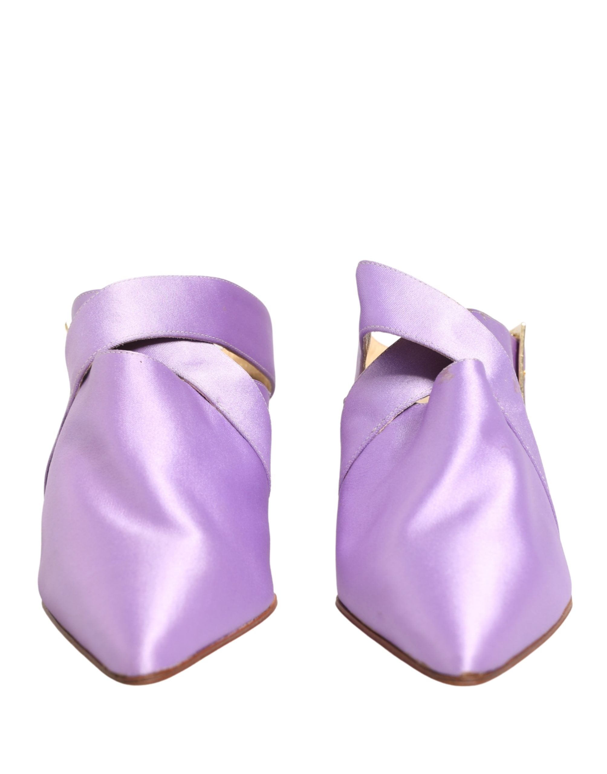 Dolce & Gabbana Purple Satin Sandals Shoes