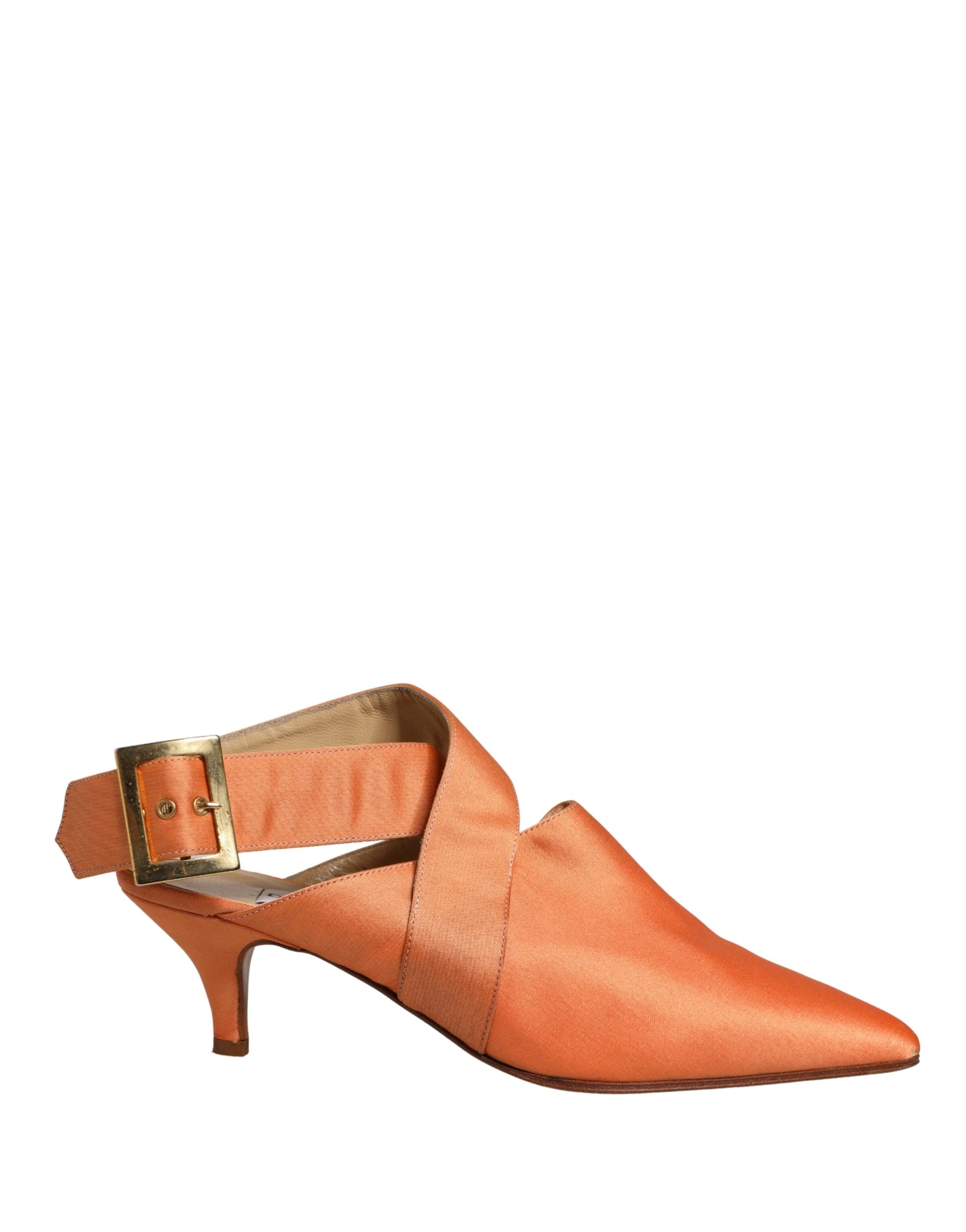 Dolce & Gabbana Orange Satin Sandals Shoes