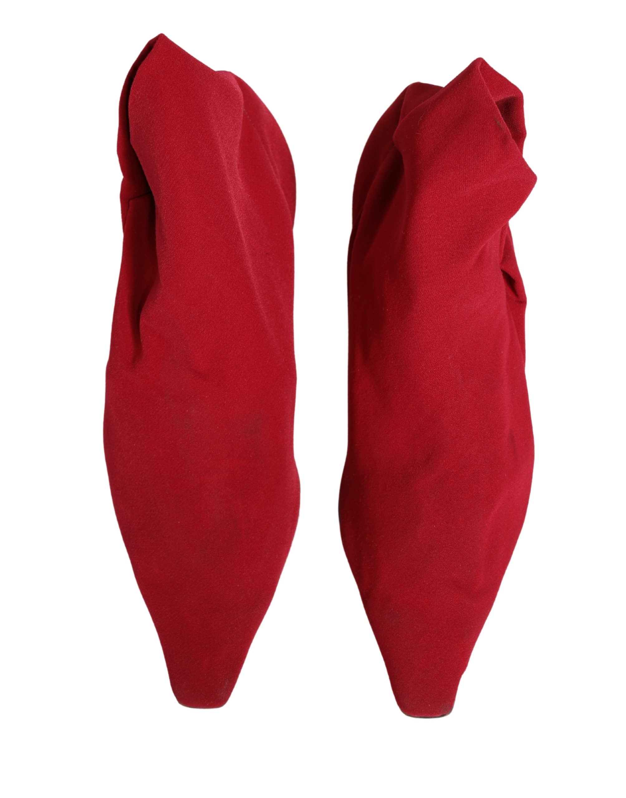 Dolce & Gabbana Red Suede Ankle Boots Shoes