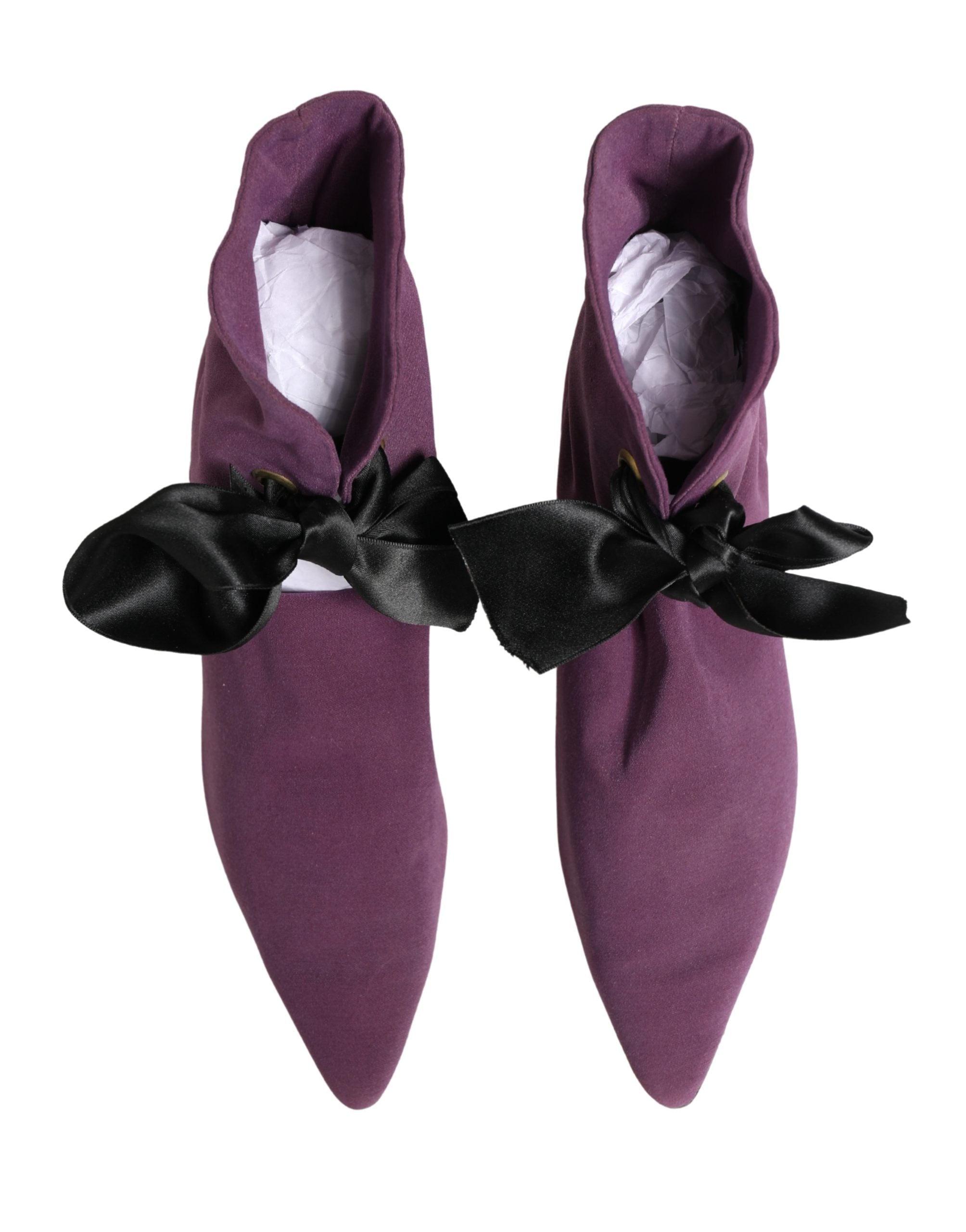 Dolce & Gabbana Purple Mid Calf Boots Shoes