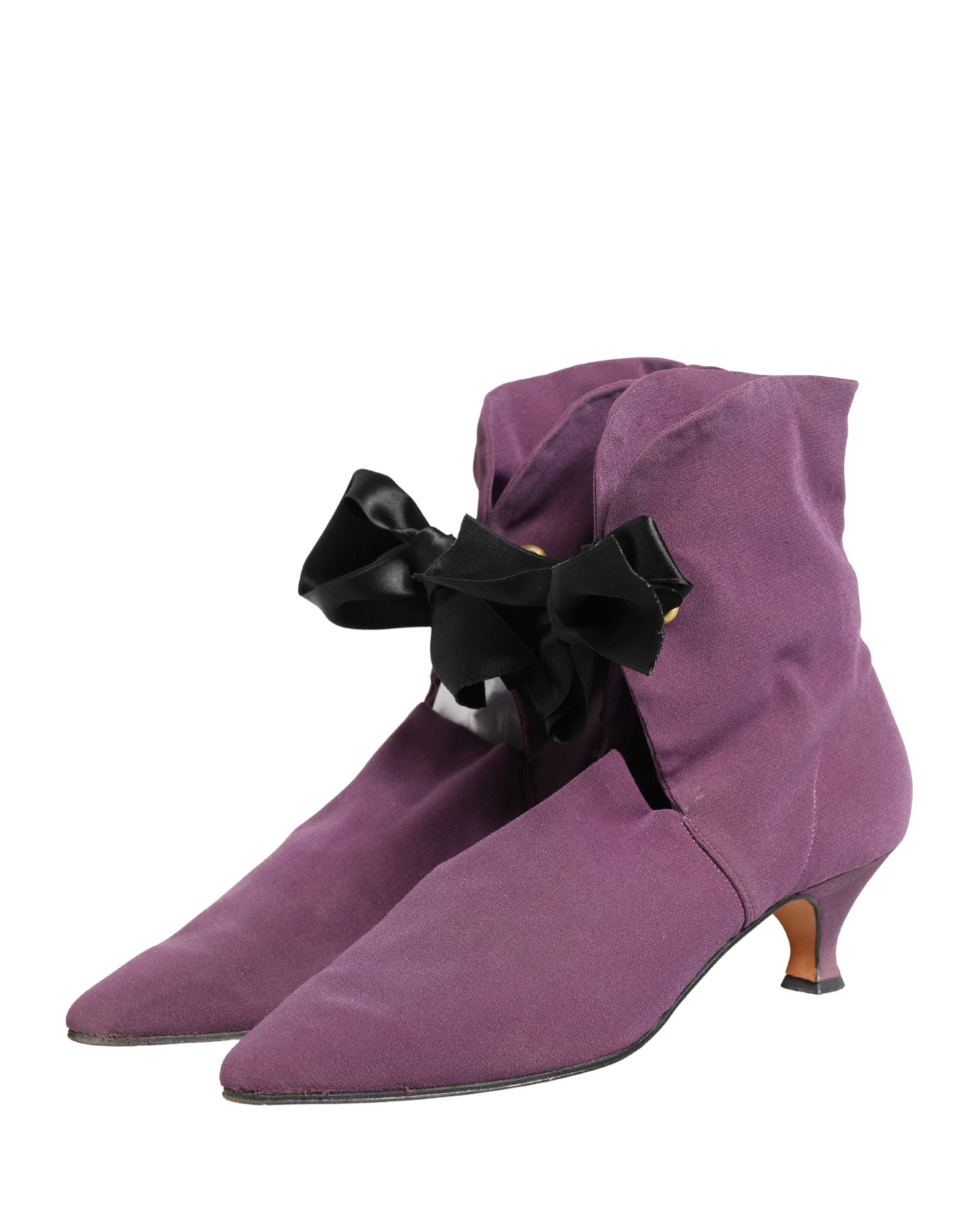 Dolce & Gabbana Purple Mid Calf Boots Shoes