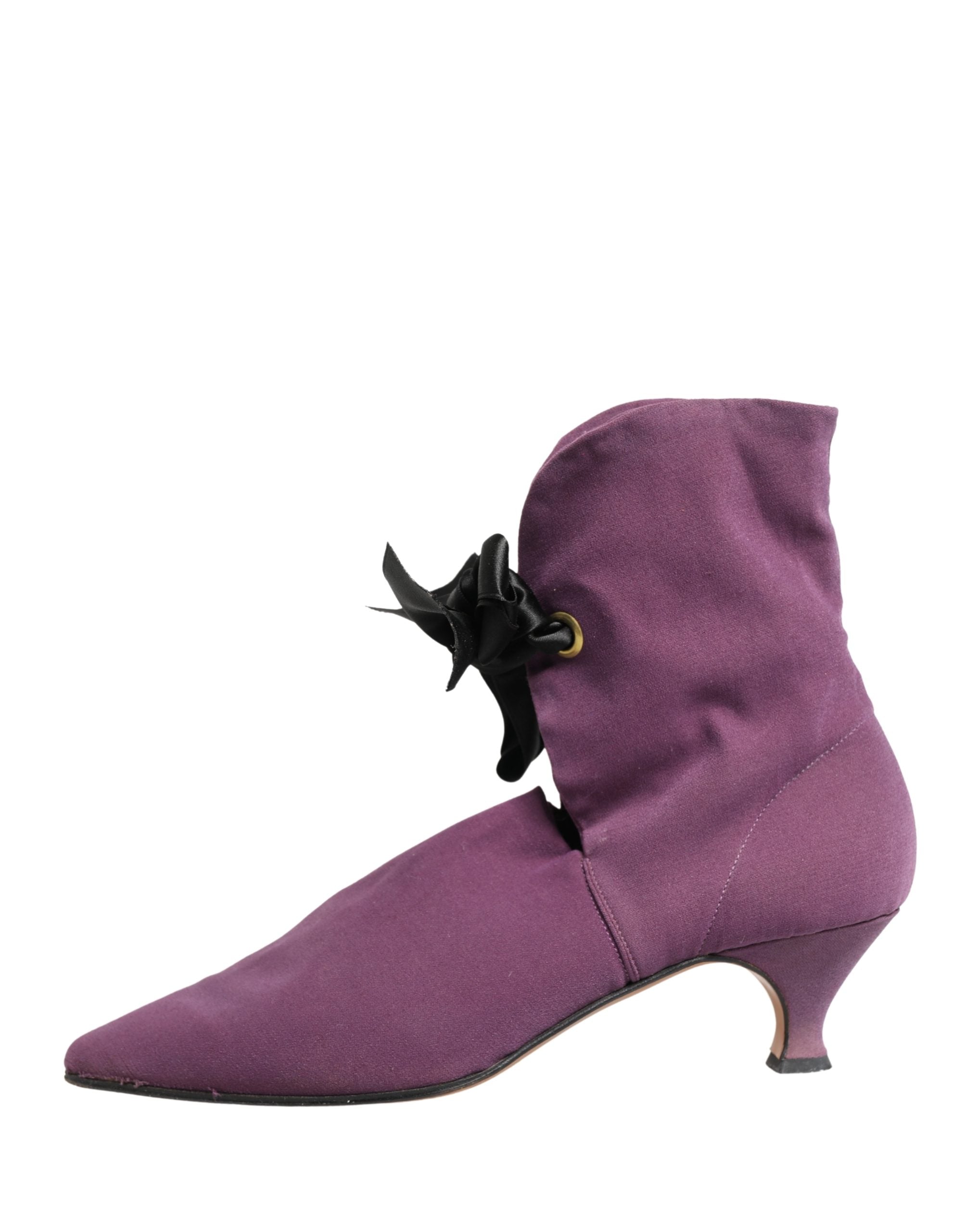Dolce & Gabbana Purple Mid Calf Boots Shoes