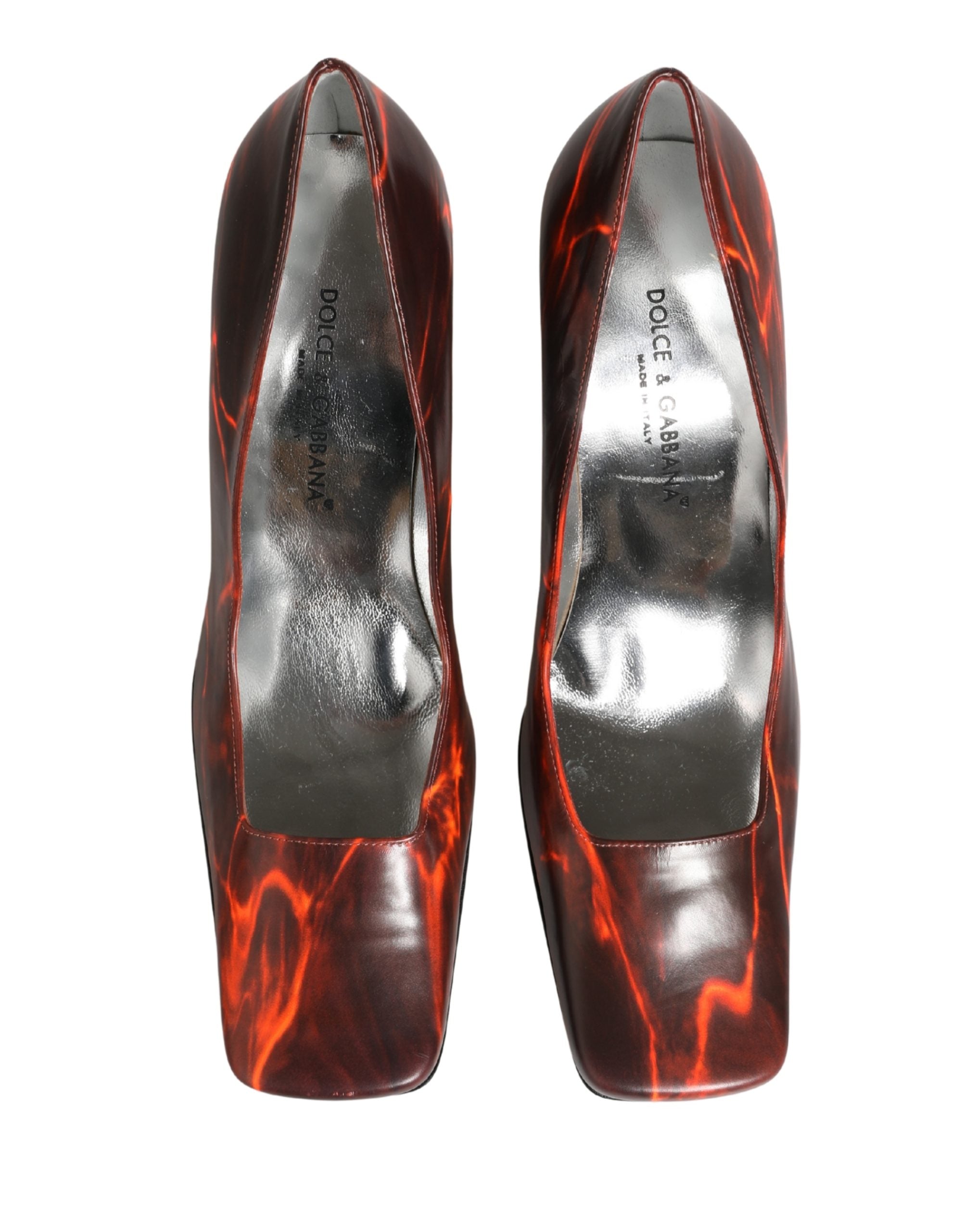 Dolce & Gabbana Multicolor Leather Square Toe Pumps Shoes