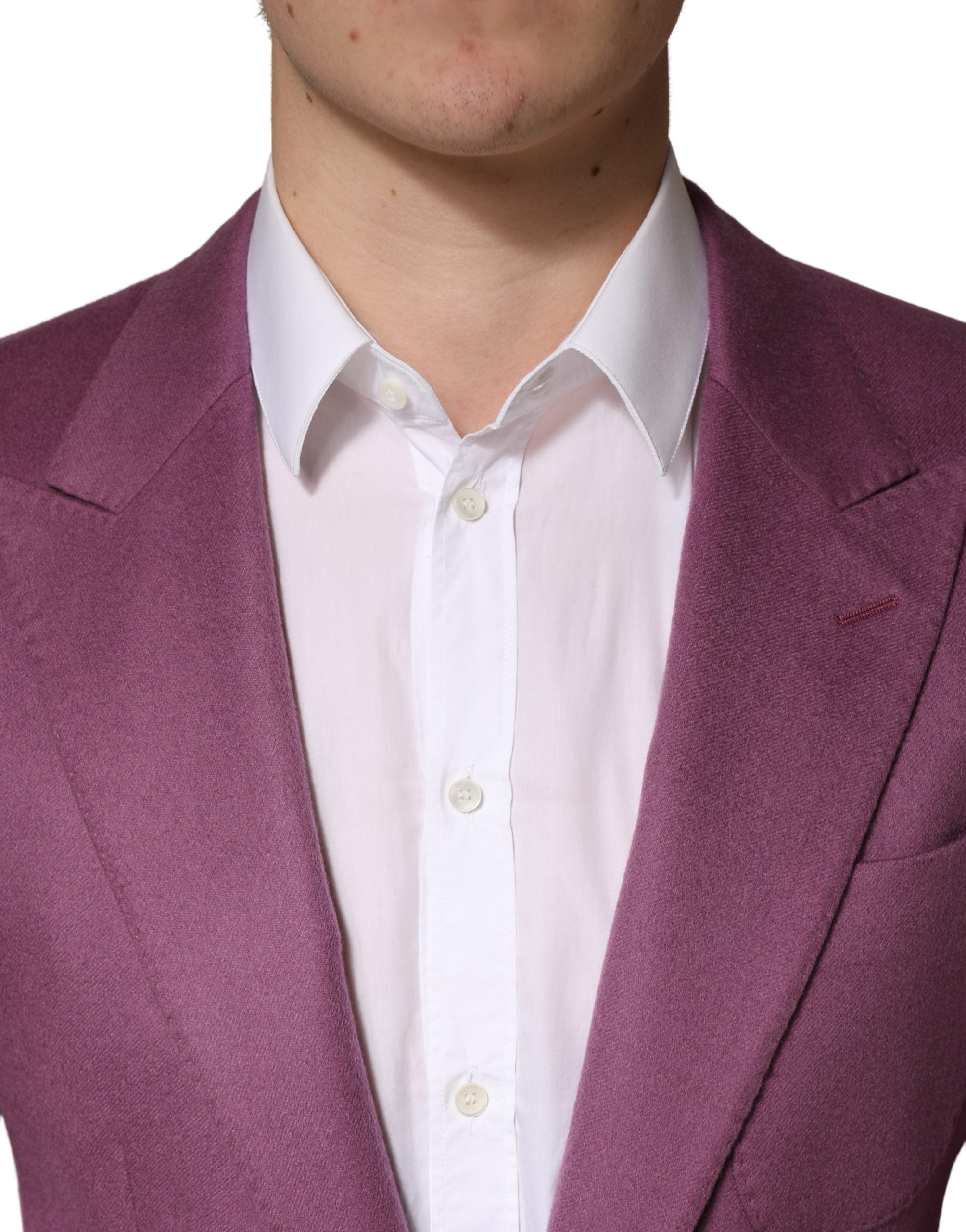 Dolce & Gabbana Purple Cashmere Slim Fit Coat Jacket Blazer