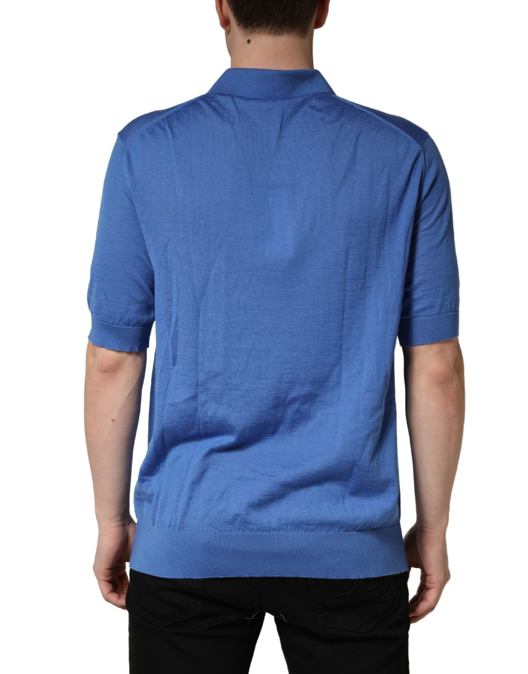 Dolce & Gabbana Blue Cashmere Short Sleeves Polo T-shirt