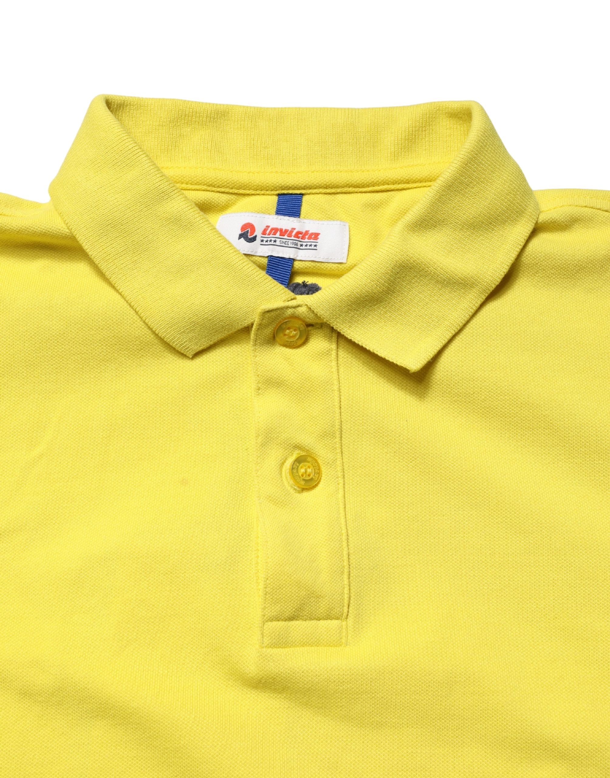 Invicta Yellow Short Sleeve Pique Men Cotton Polo Shirt T-shirt
