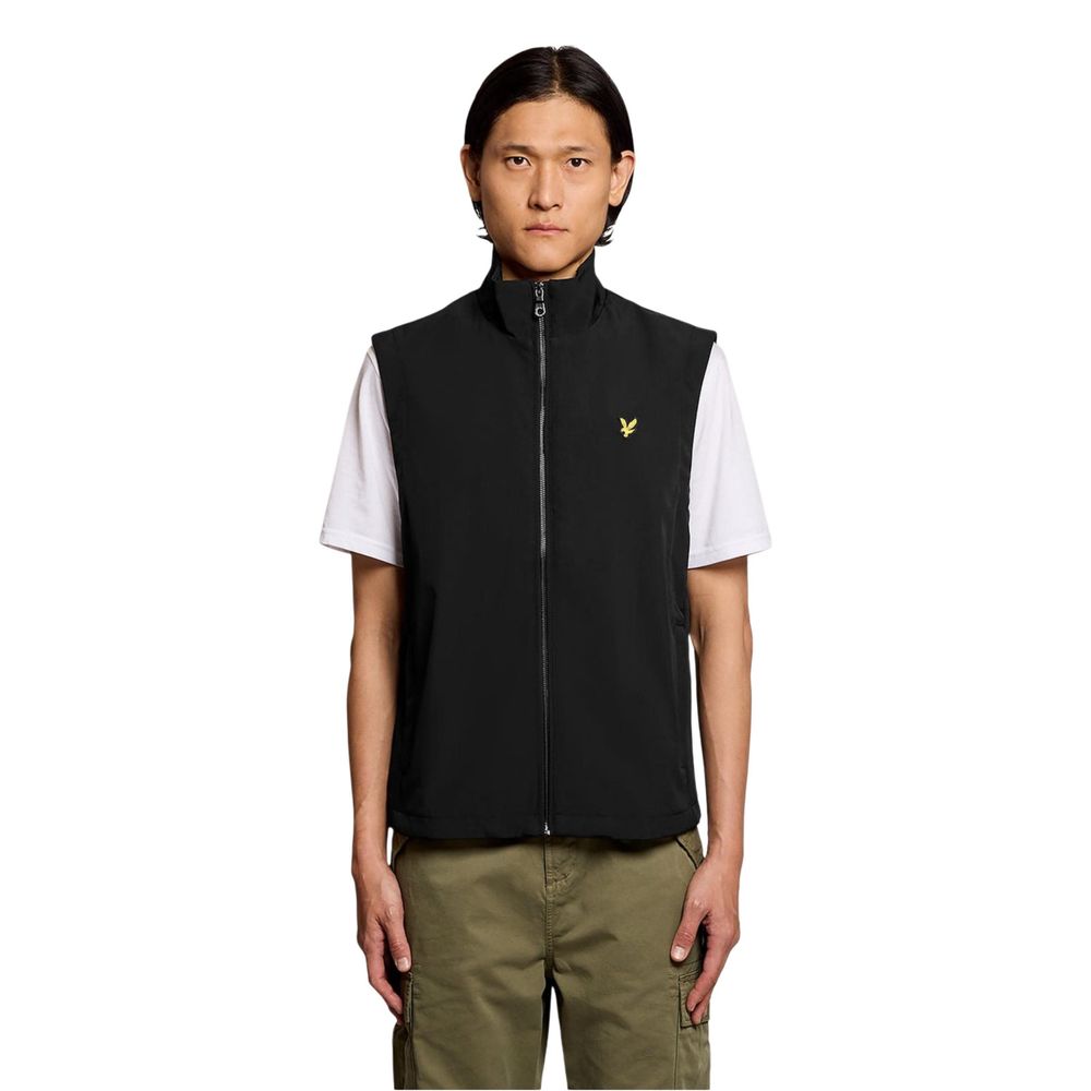 Lyle & Scott Black Polyester Sleeveless Jacket