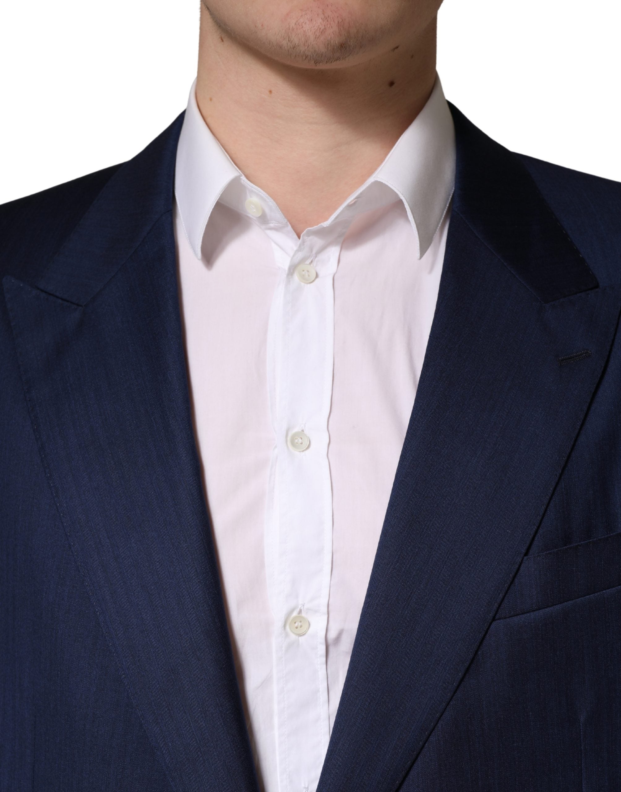 Dolce & Gabbana Blue Single Breasted 2 Button Suit Jacket