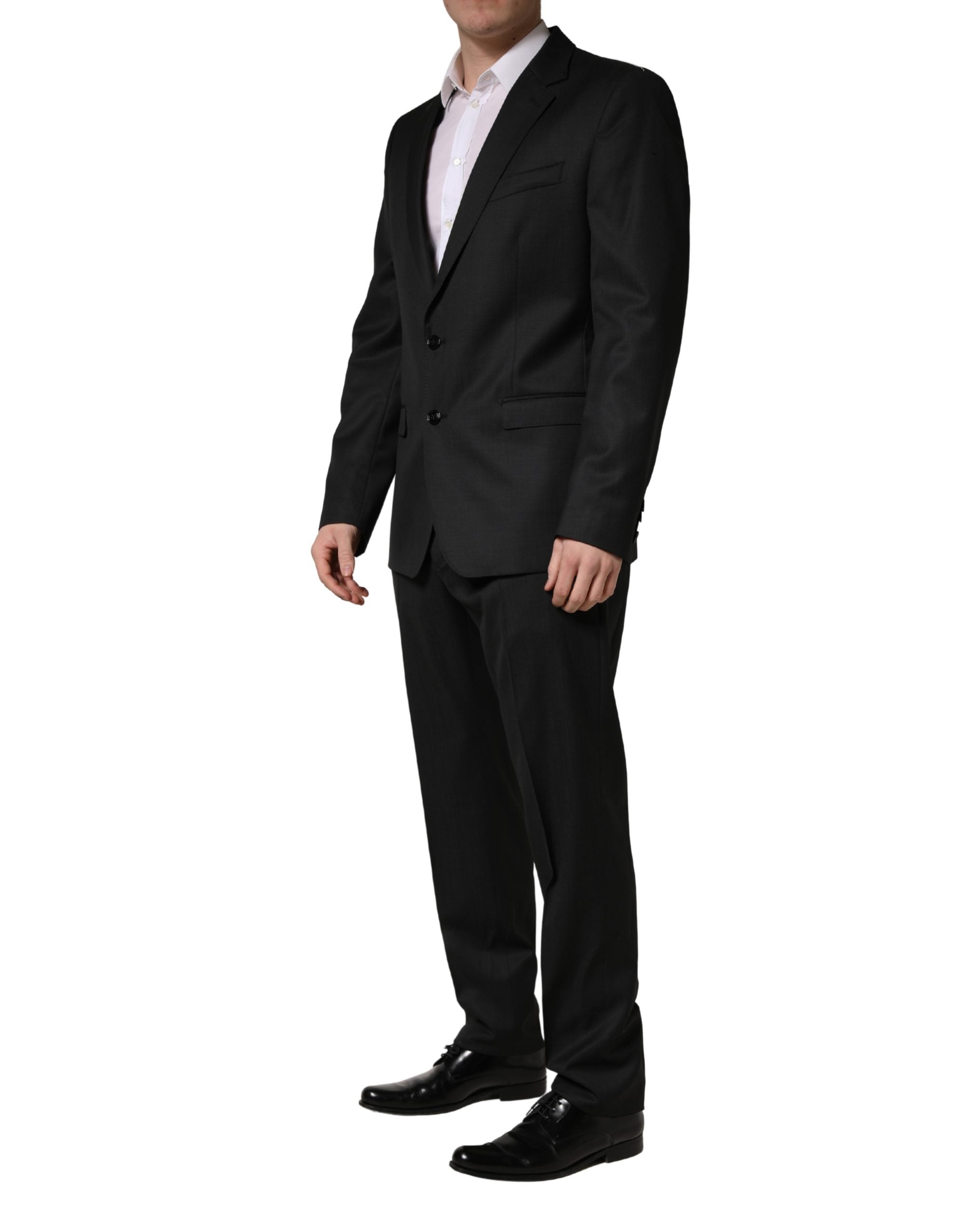 Dolce & Gabbana Black Wool 2 Buttons Formal 2 Piece Suit