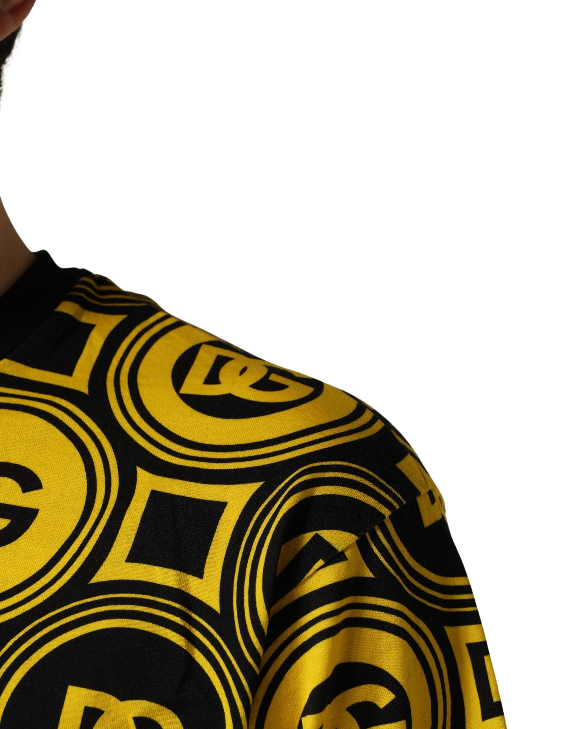 Invicta Yellow Black Logo Geometric Pattern T-shirt