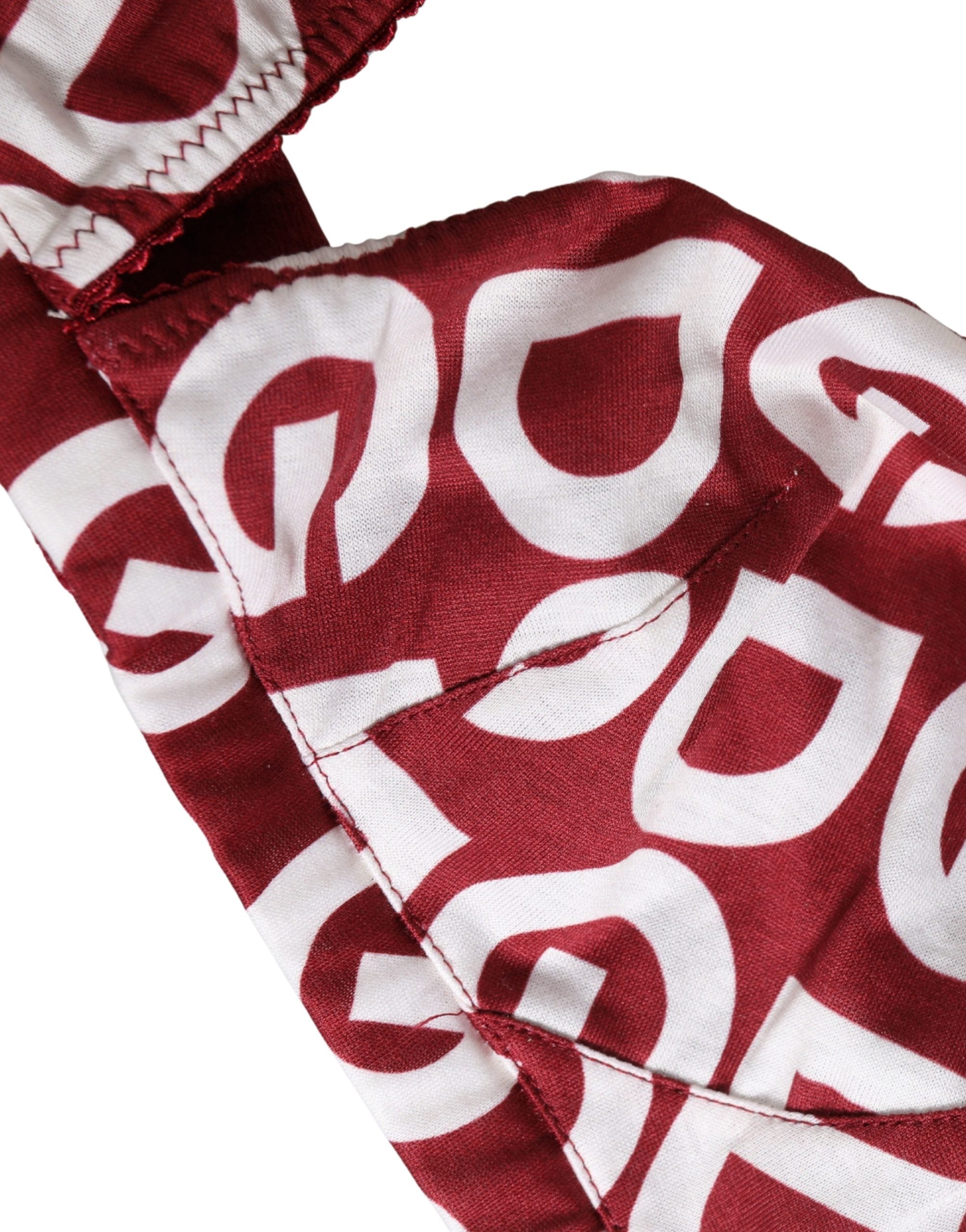 Dolce & Gabbana Red Logo Monogram Cotton Soft Cup Bra Underwear