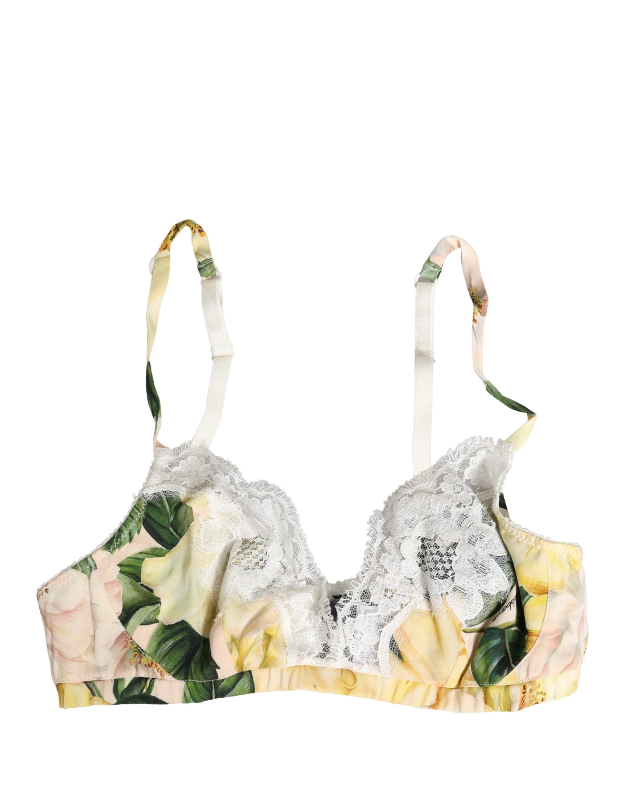 Dolce & Gabbana Multicolor Floral Print Soft Cup Bra Underwear