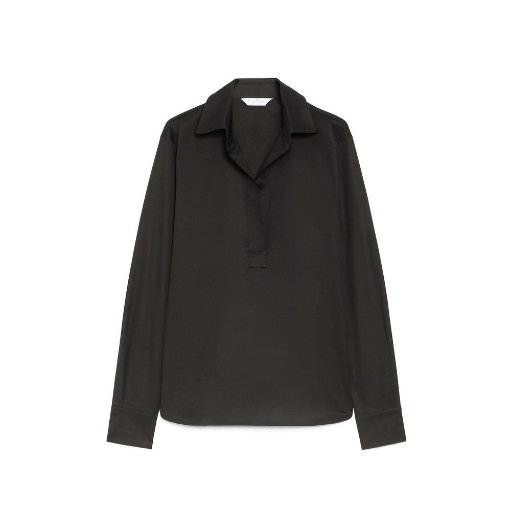 Max Mara Black Cotton Dress Shirt