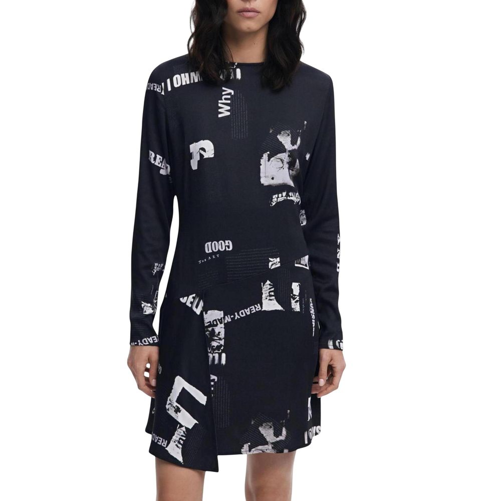 Desigual Black Viscose Short Dress