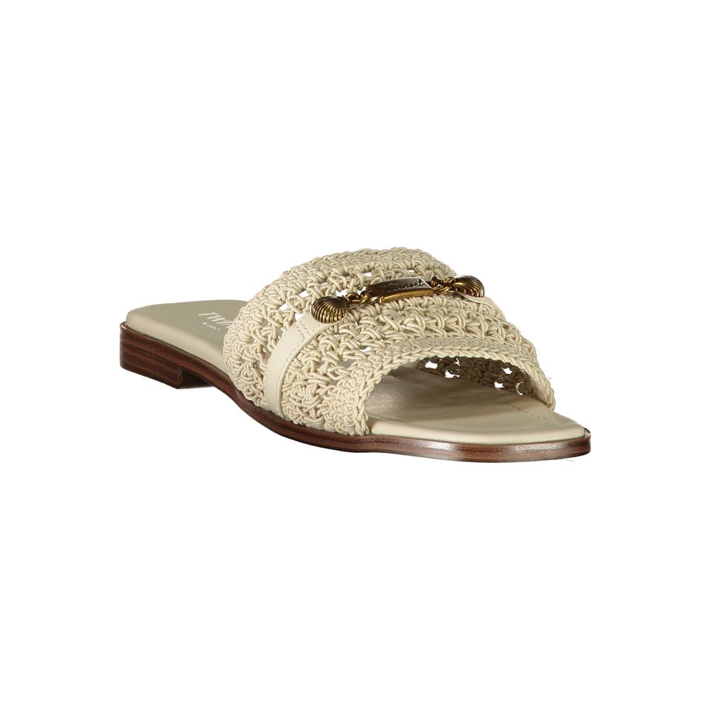 Twinset Beige Leather Women's Sandal