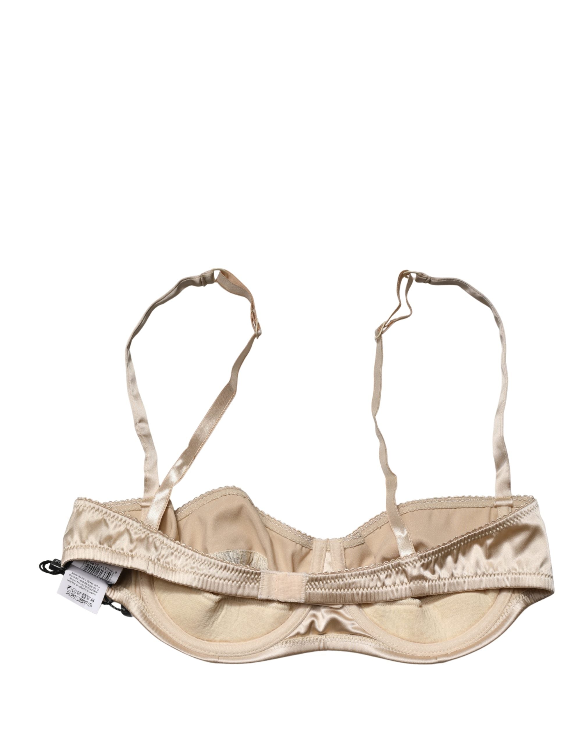Dolce & Gabbana Beige Semi-Pad Underwire Balconette Bra Underwear