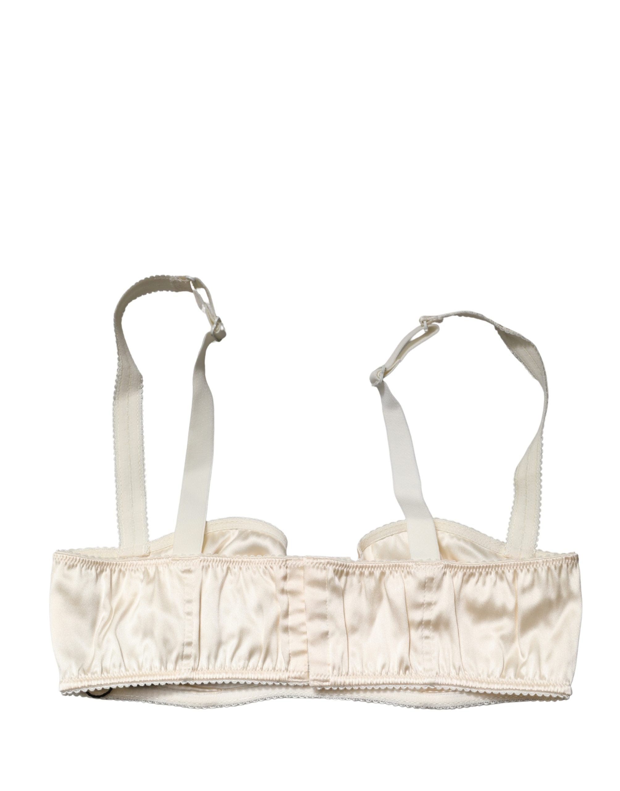 Dolce & Gabbana Off White Semi-Pad Underwire Balconette Bra Underwear