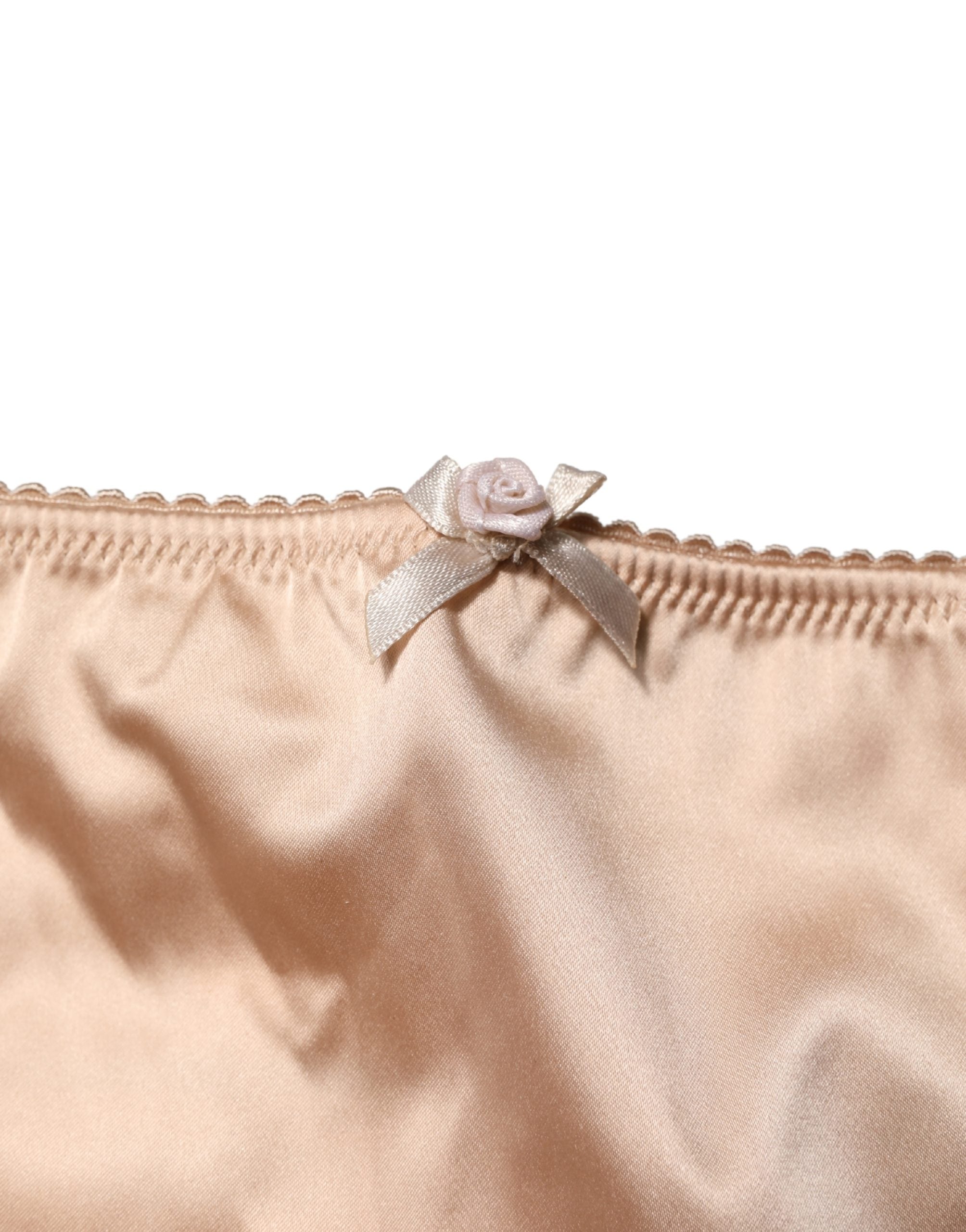 Dolce & Gabbana Beige Silk Blend High Waist Girdle Panty Underwear