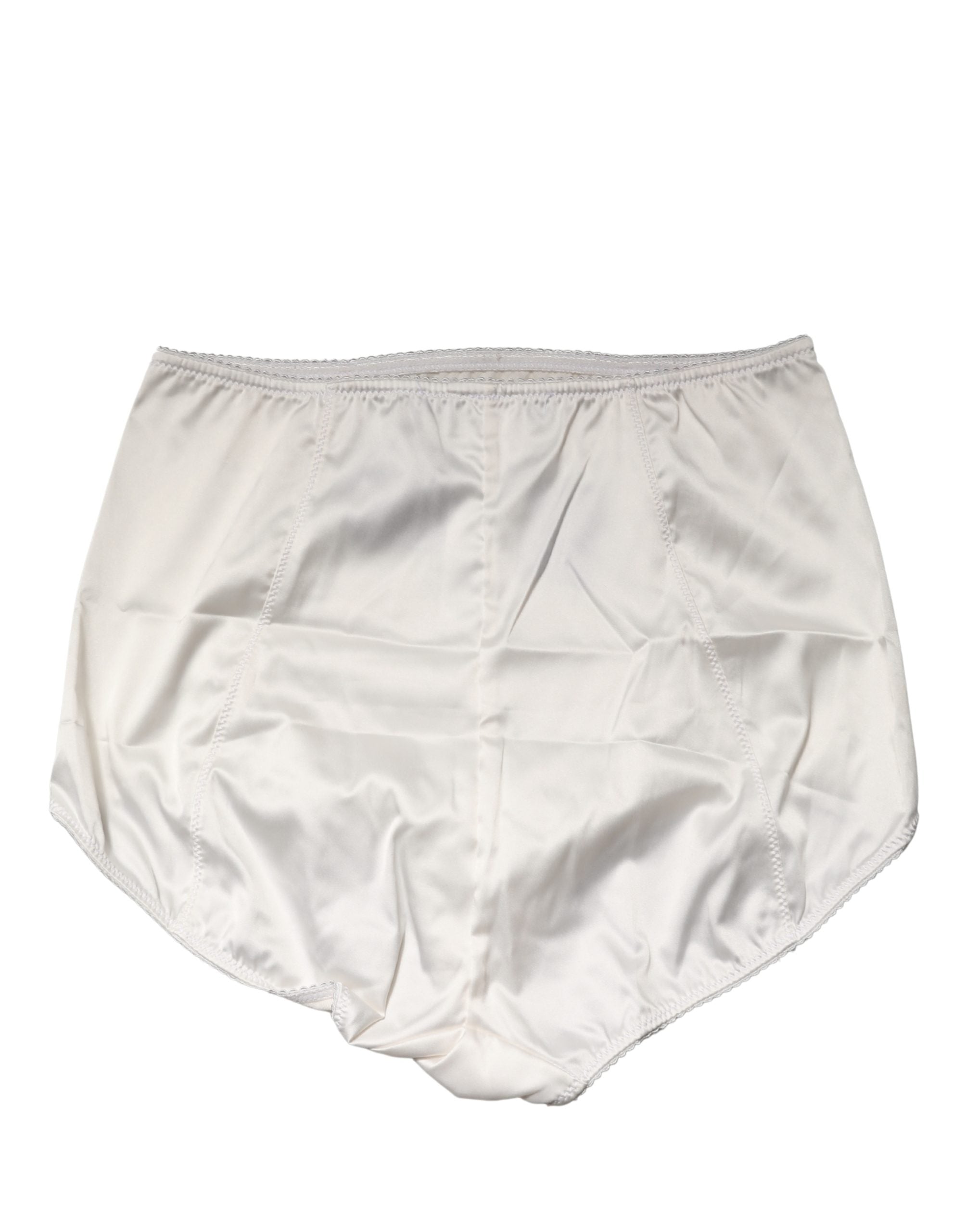 Dolce & Gabbana White Silk Blend High Waist Girdle Panty Underwear