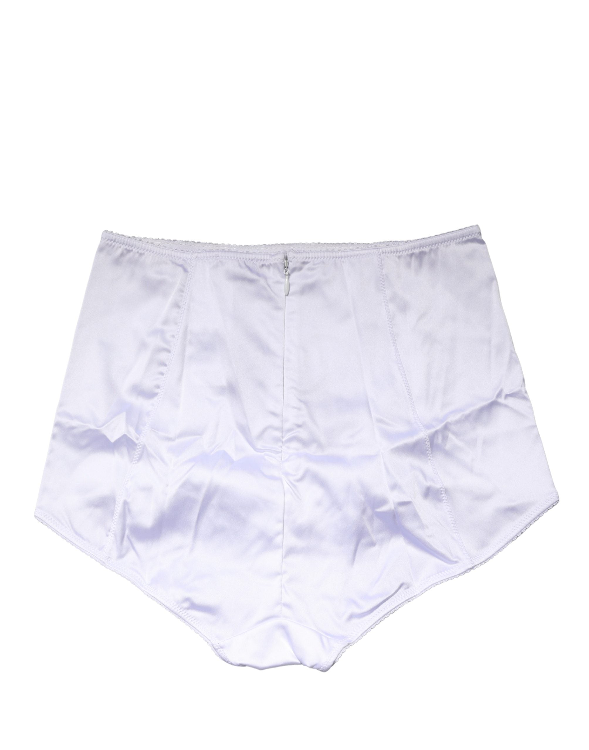 Dolce & Gabbana White Silk Blend High Waist Girdle Panty Underwear