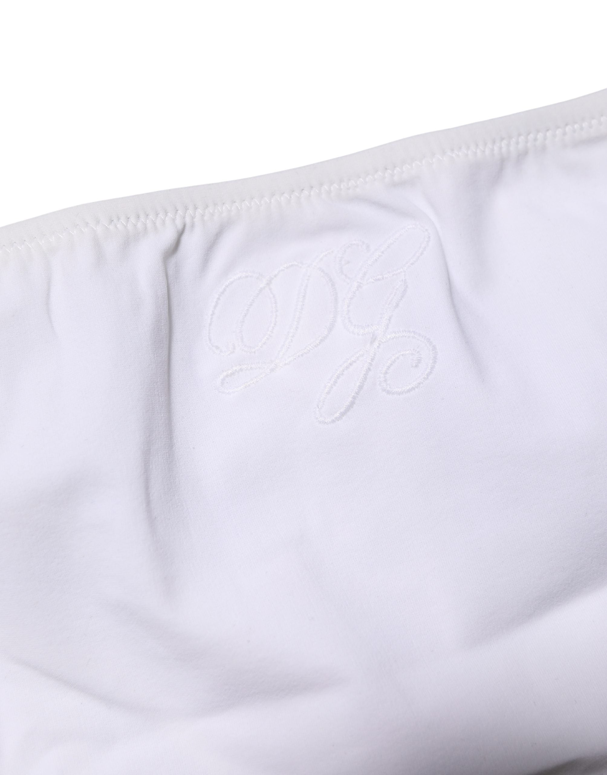 Dolce & Gabbana White Nylon Stretch Mid Waist Brief Panty Underwear