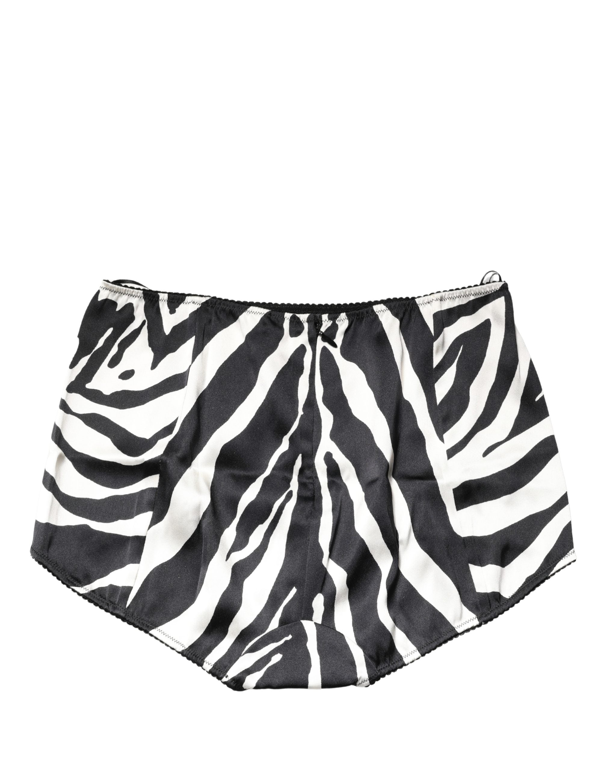Dolce & Gabbana Black White Zebra High Waist Girdle Panty Underwear