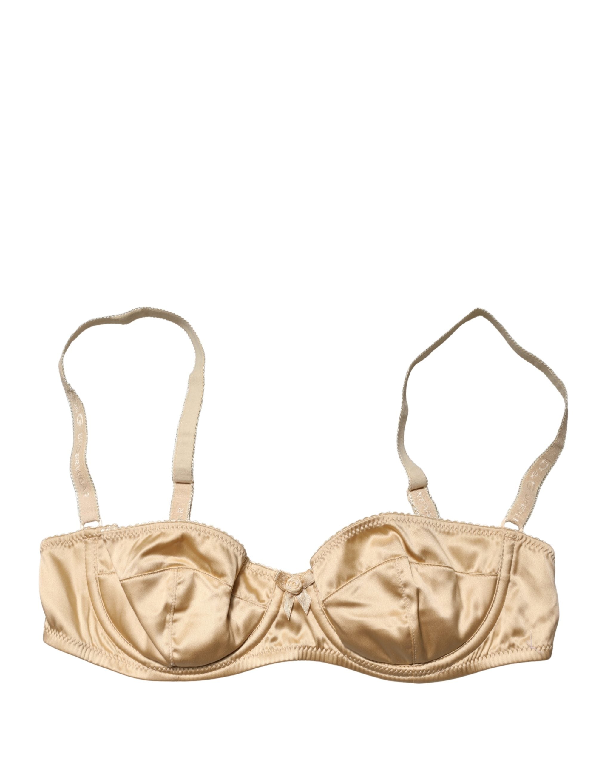 Dolce & Gabbana Beige Semi-Pad Underwire Balconette Bra Underwear