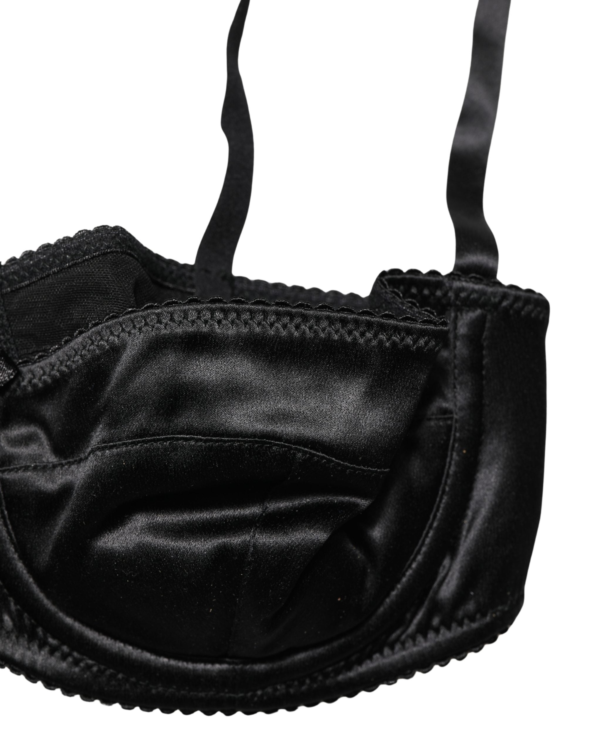 Dolce & Gabbana Black Semi-Pad Underwire Balconette Bra Underwear