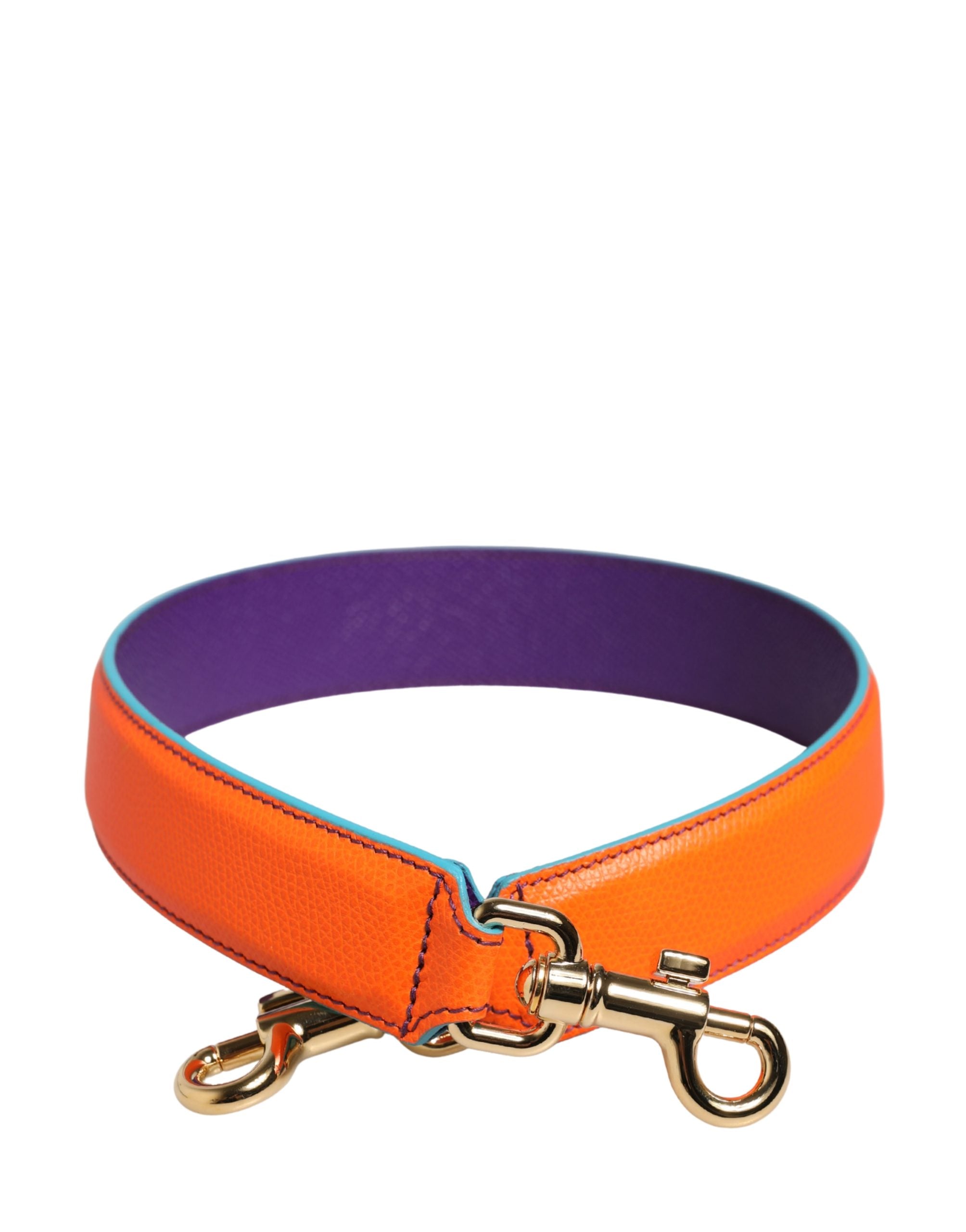 Dolce & Gabbana Orange Purple Calf Leather Bag Accessory Shoulder Strap