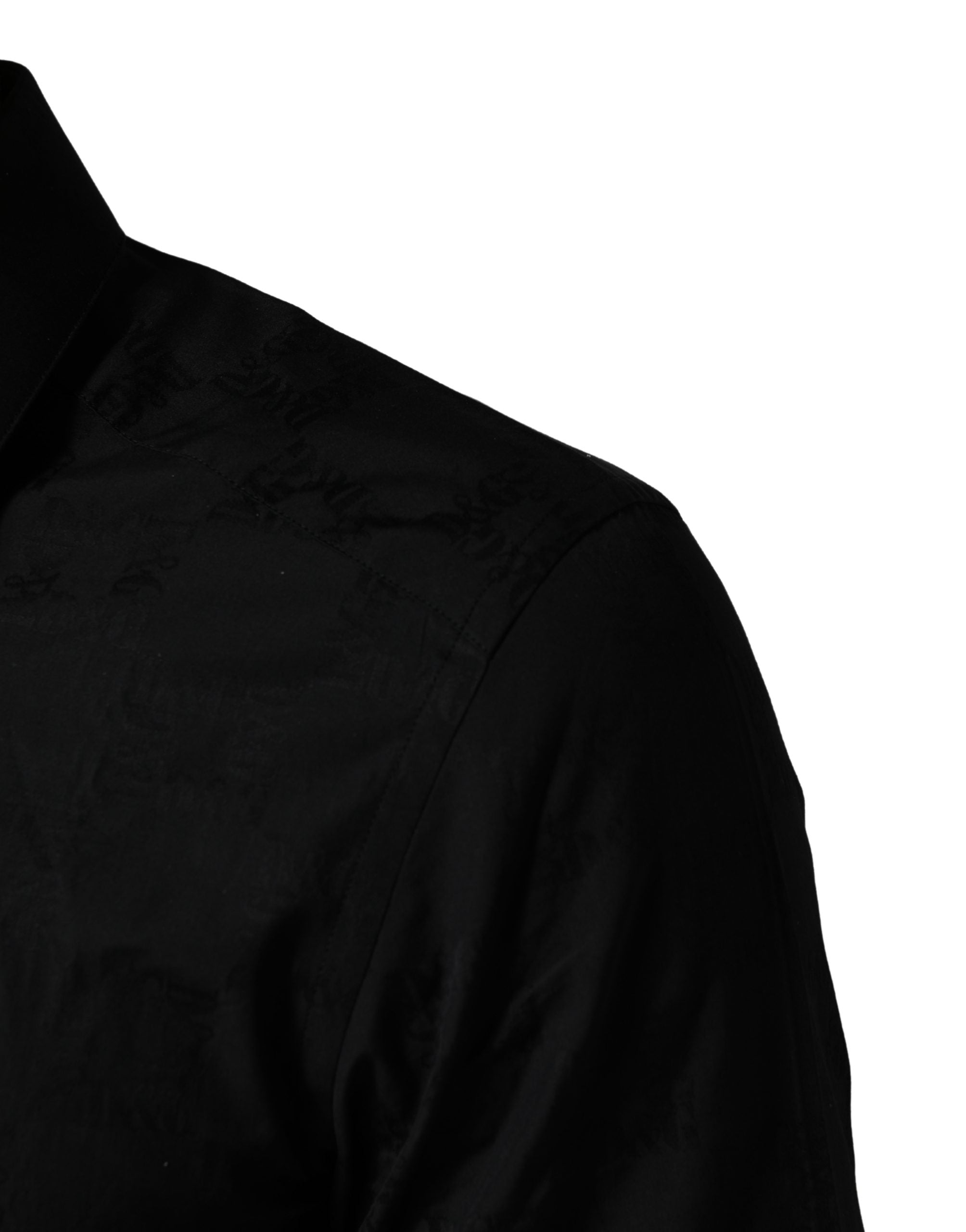 Dolce & Gabbana Black MARTINI Cotton Slim Dress Formal Shirt