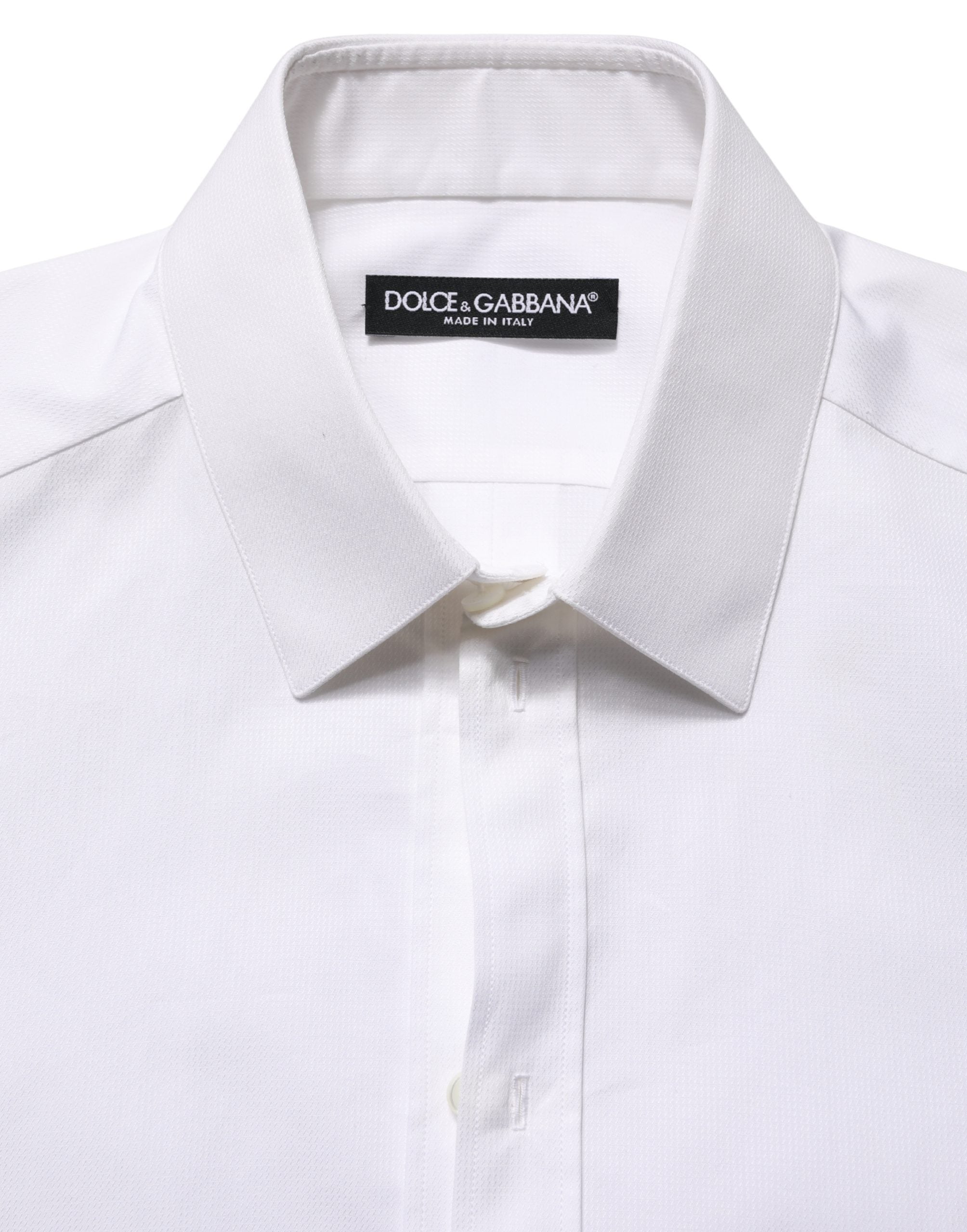 Dolce & Gabbana White Cotton Short Sleeves Button Down Shirt