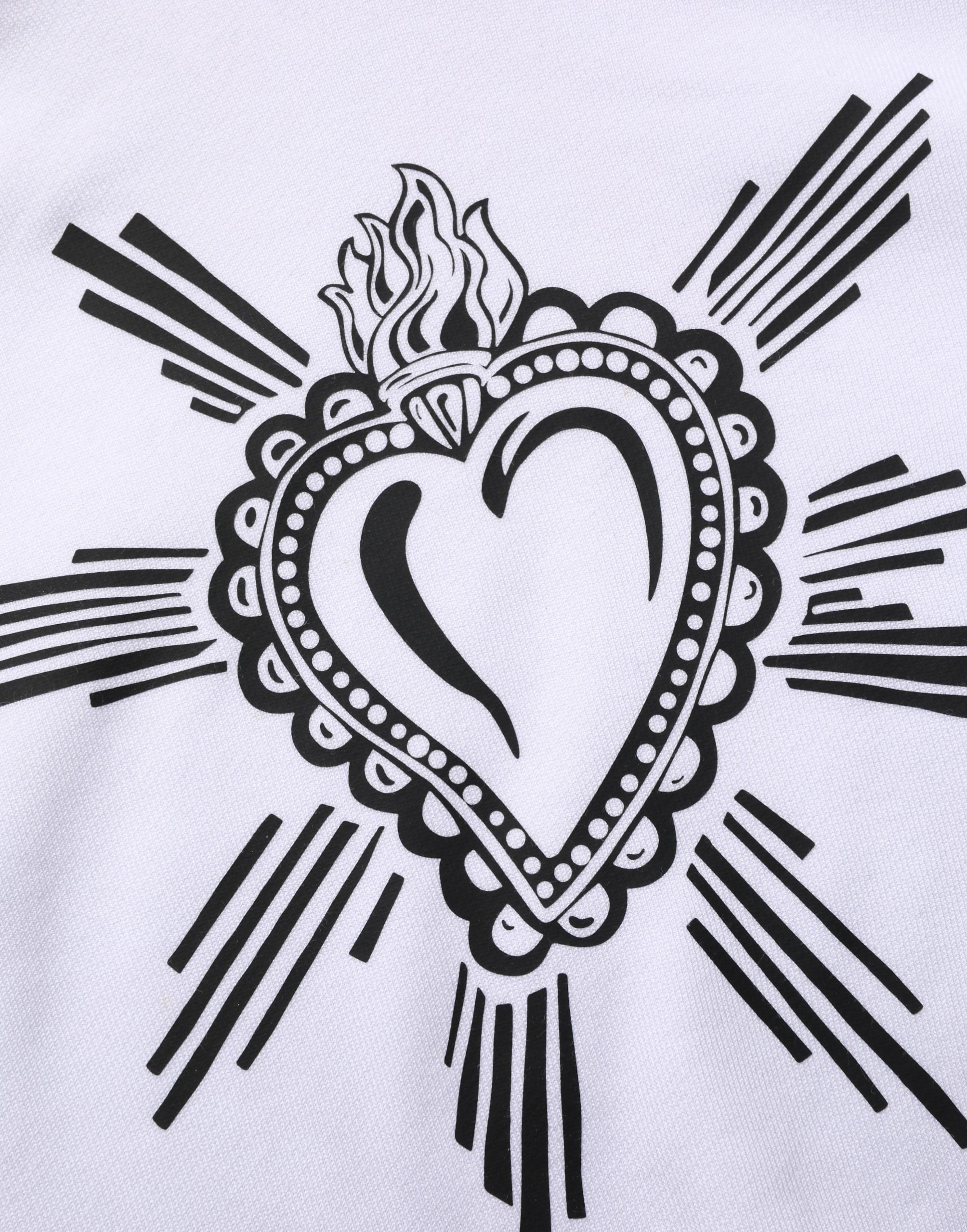Dolce & Gabbana White Sacred Heart Hooded Sweatshirt Sweater