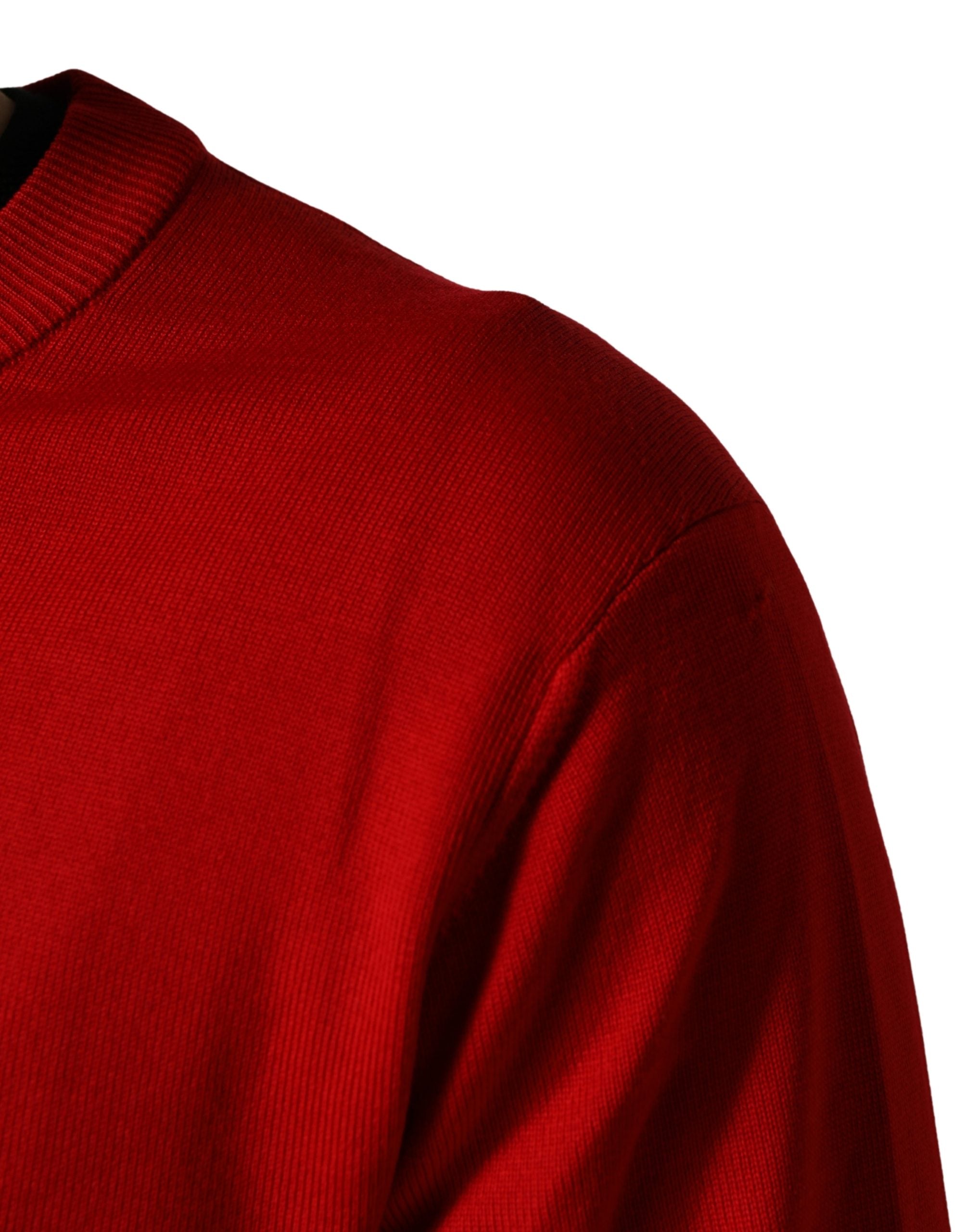 Dolce & Gabbana Red Eye Print Crew Neck Pullover Sweater