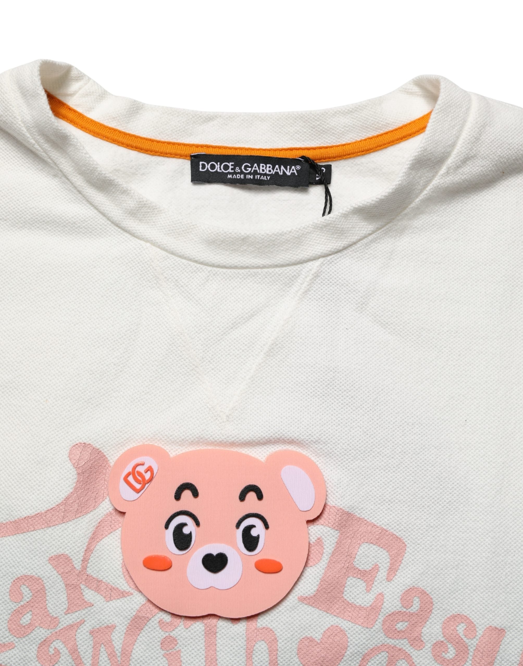 Dolce & Gabbana Green Tie-Dye Graphic Print Cotton Crewneck T-shirt