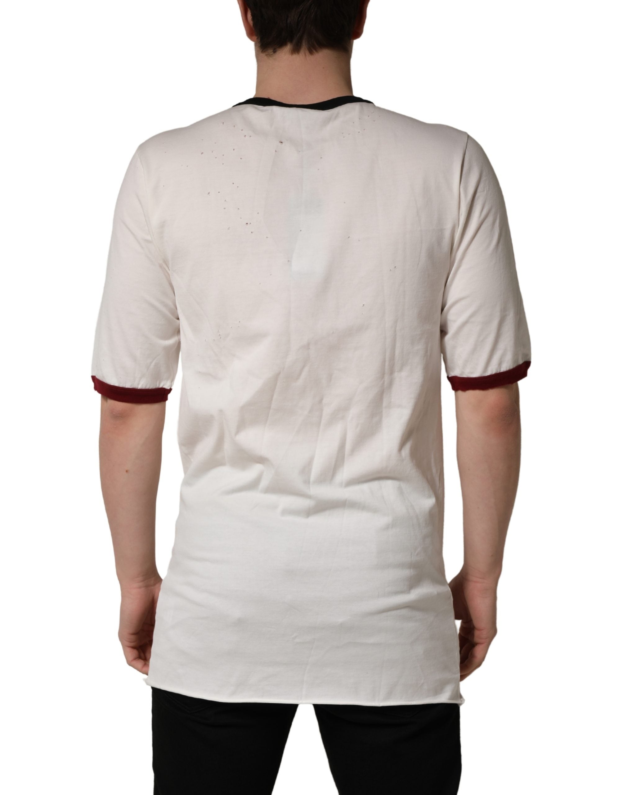 Dolce & Gabbana White King Of Love Print Cotton Men Jersey T-shirt