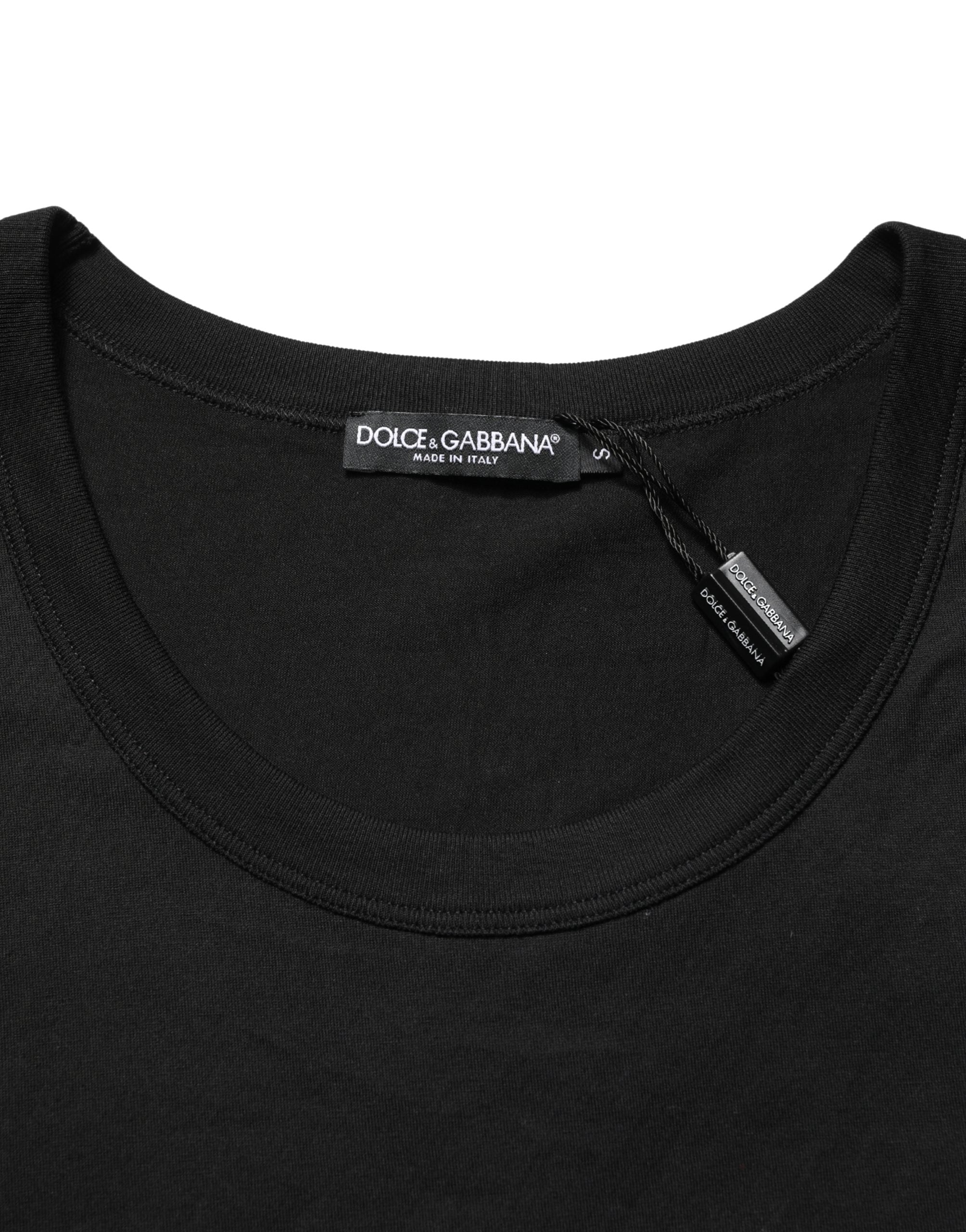 Dolce & Gabbana Black Cotton Sleeveless Men Tank Top T-shirt