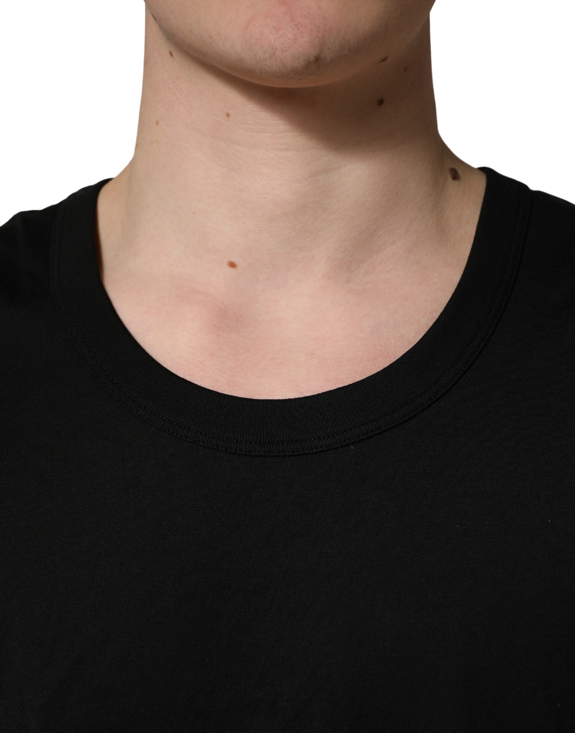 Dolce & Gabbana Black Cotton Sleeveless Men Tank Top T-shirt