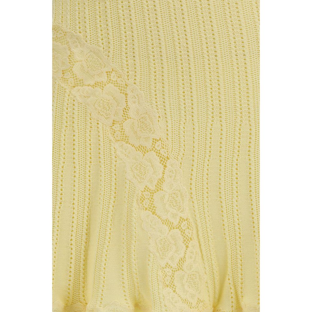 Self-Portrait Bicolor Viscose Mini Skirt