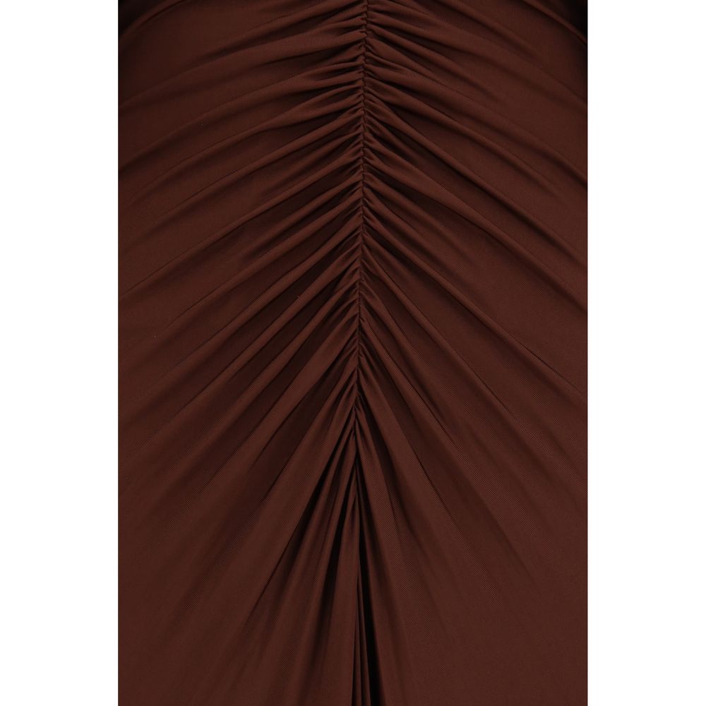 Self-Portrait Brown Viscose Casual Dress