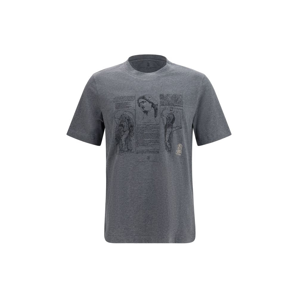 Brunello Cucinelli Blue Cotton T-Shirt