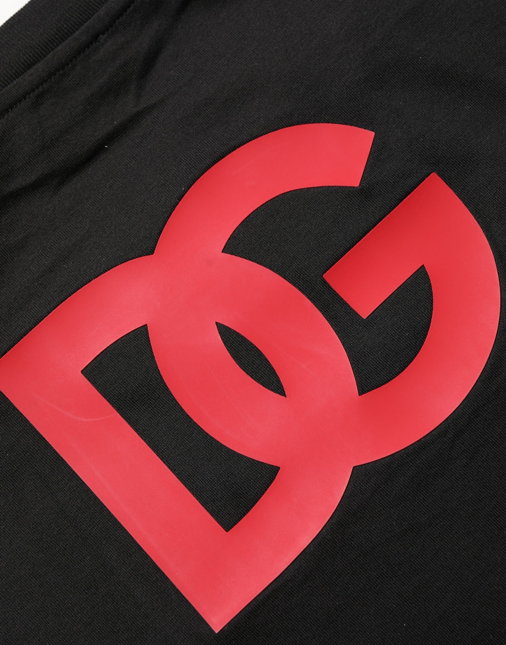 Dolce & Gabbana Black Cotton Jersey Logo Patch Crew Neck T-shirt