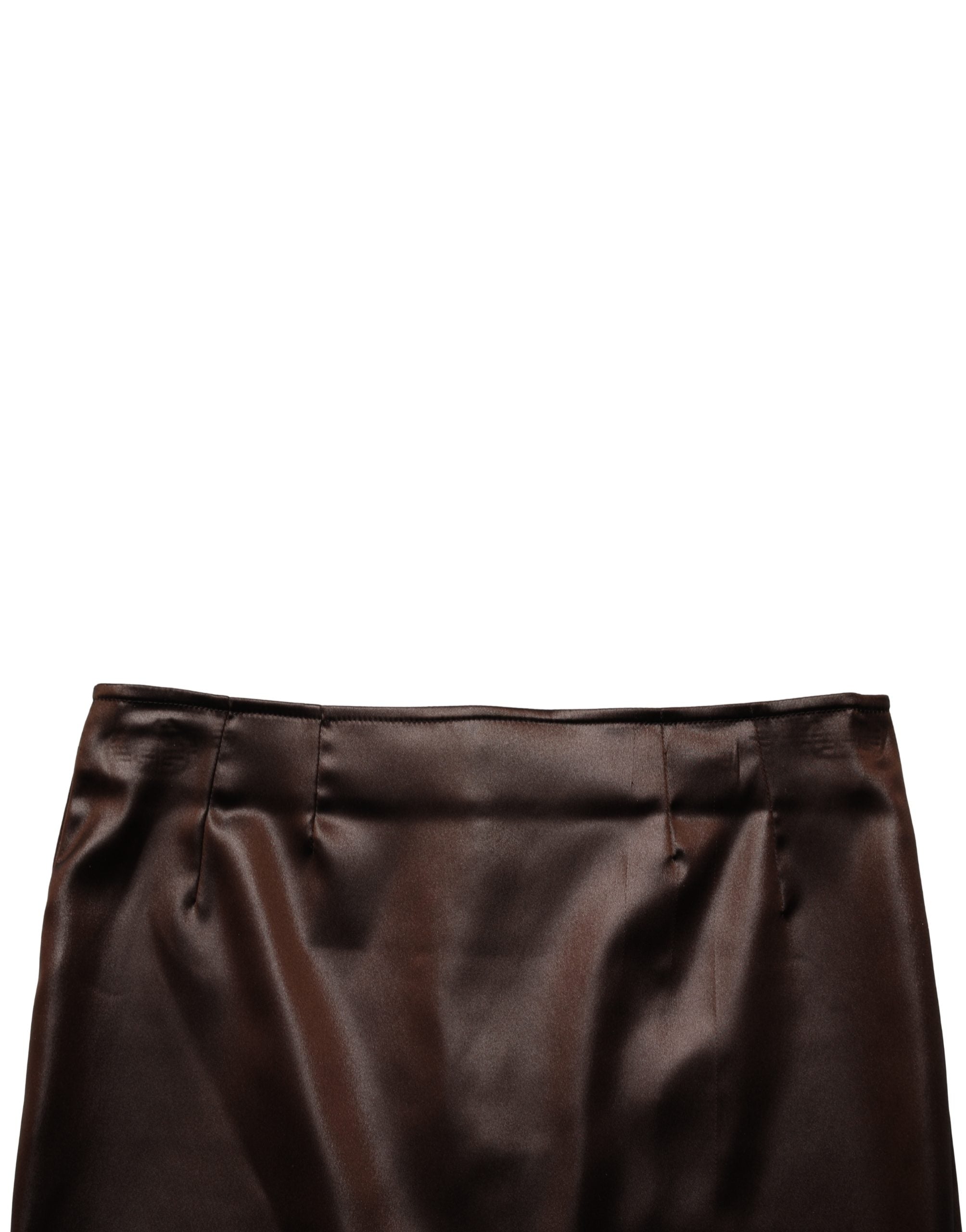 Dolce & Gabbana Brown Acetate High-Waisted Pencil Cut Skirt