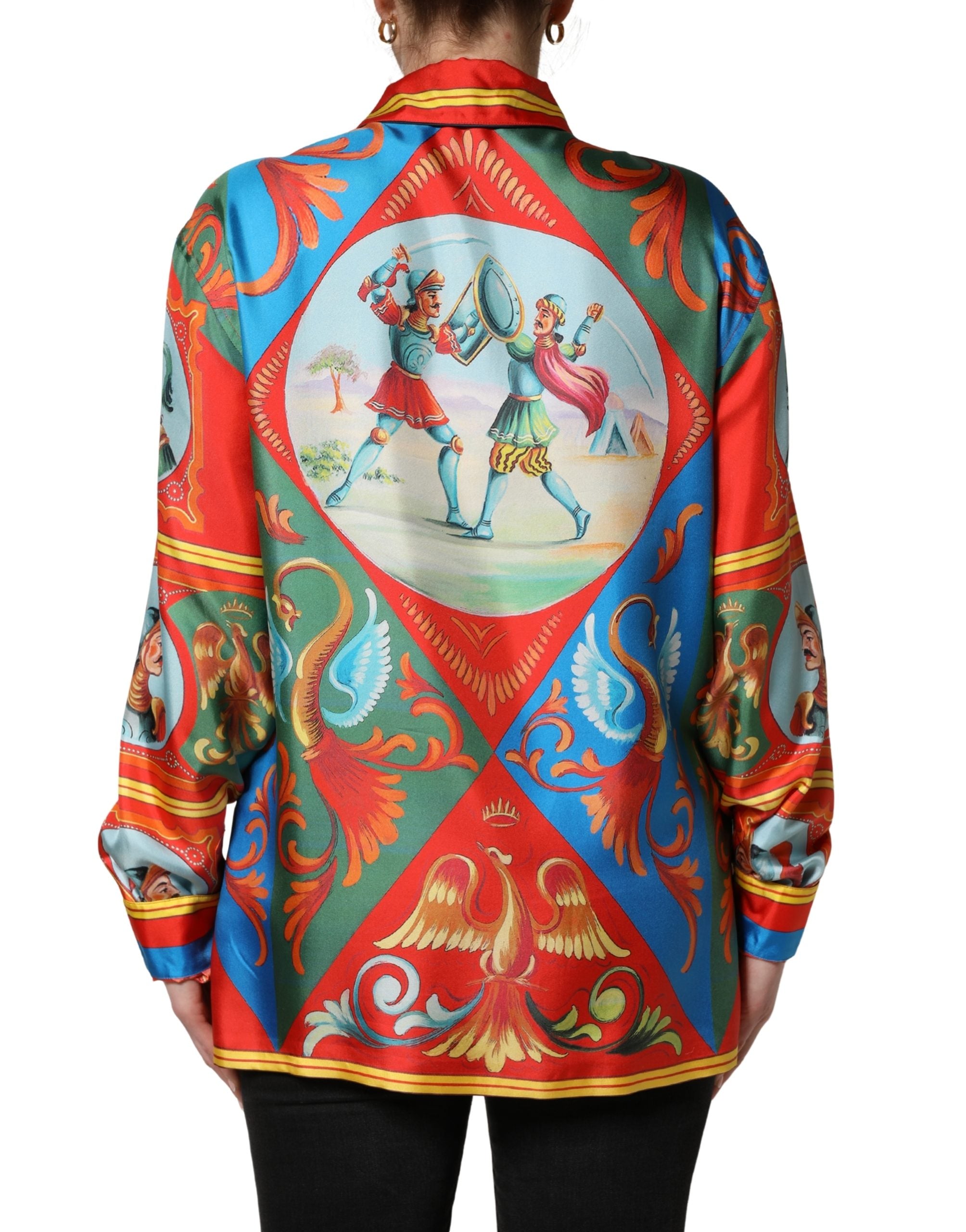 Dolce & Gabbana Multicolor Printed Long Sleeve Button Down Shirt Top