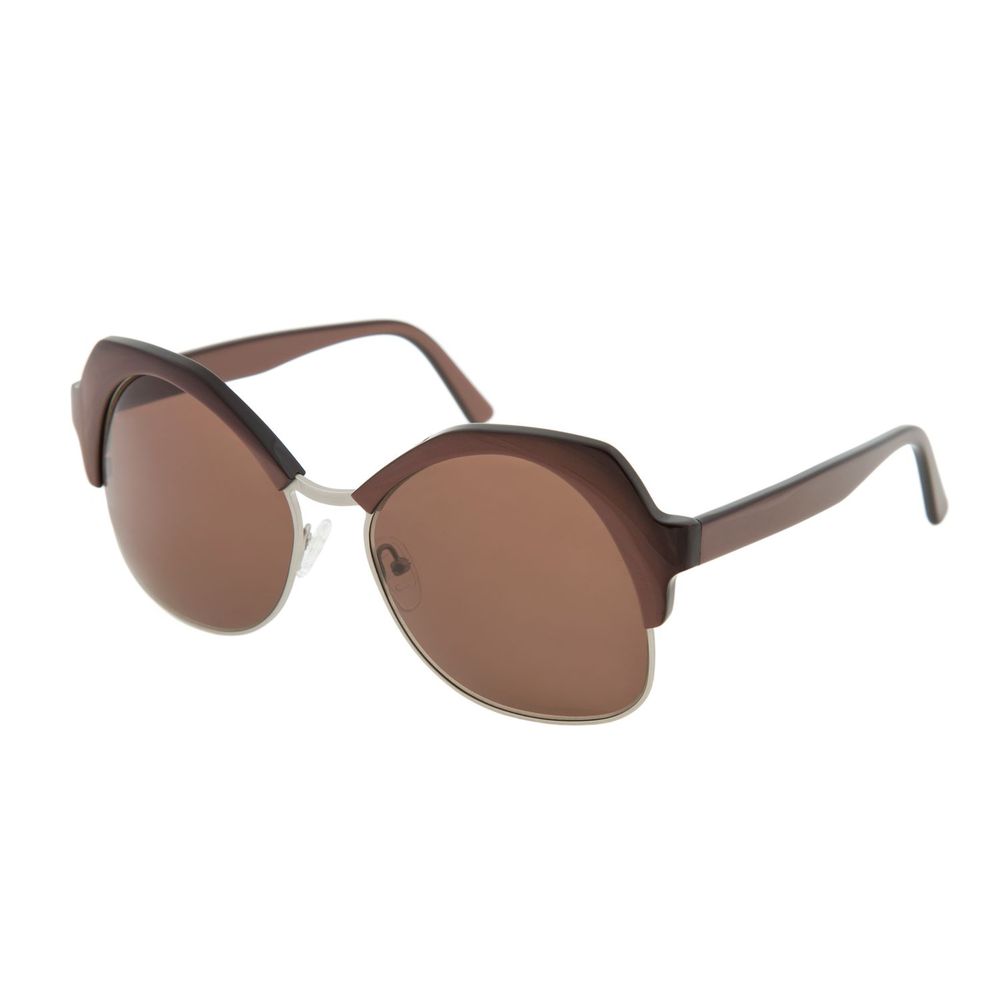 Andy Wolf Brown Metal & Plastic Sunglasses