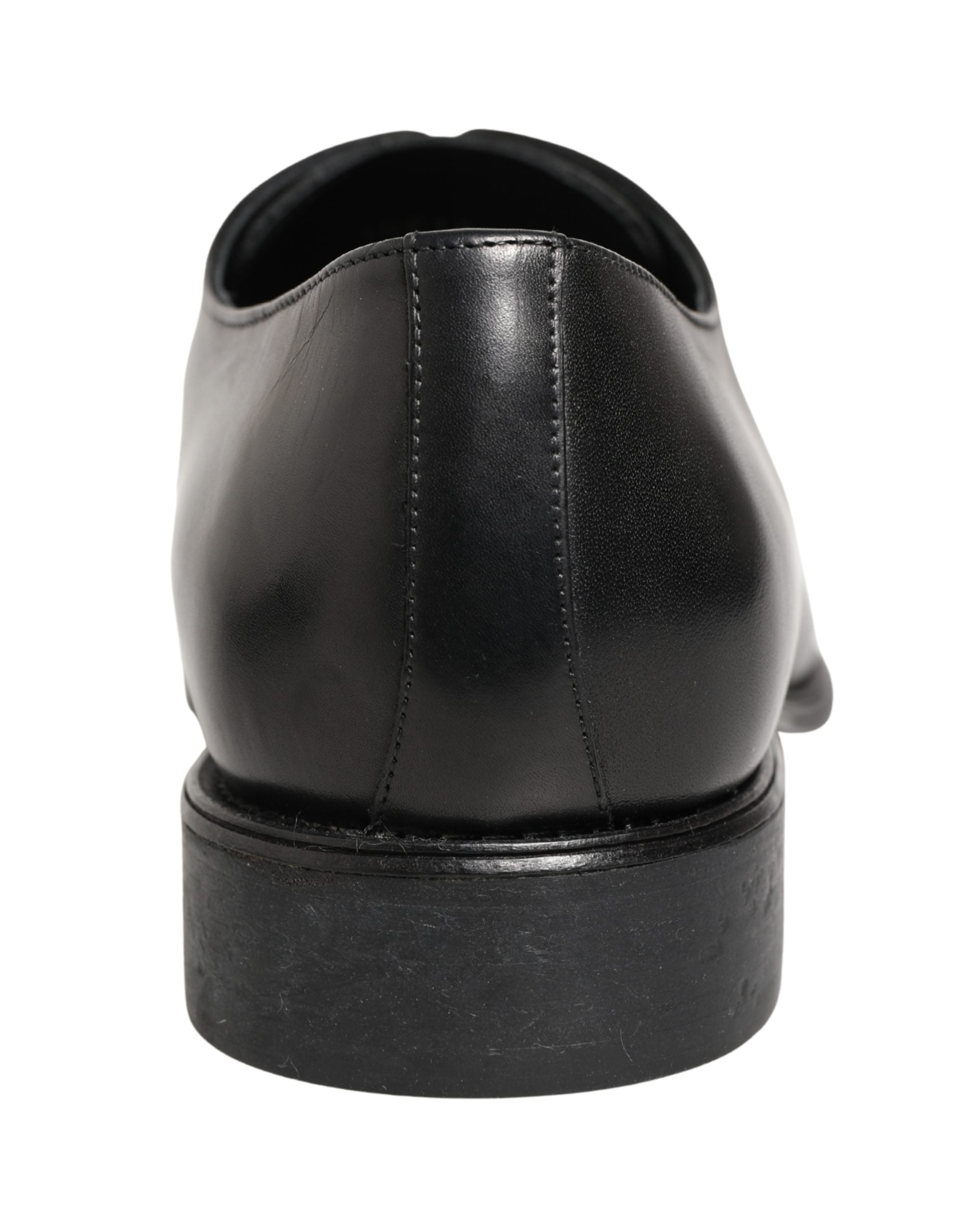 Dolce & Gabbana Black Calfskin Leather Derby Men Dress Shoes